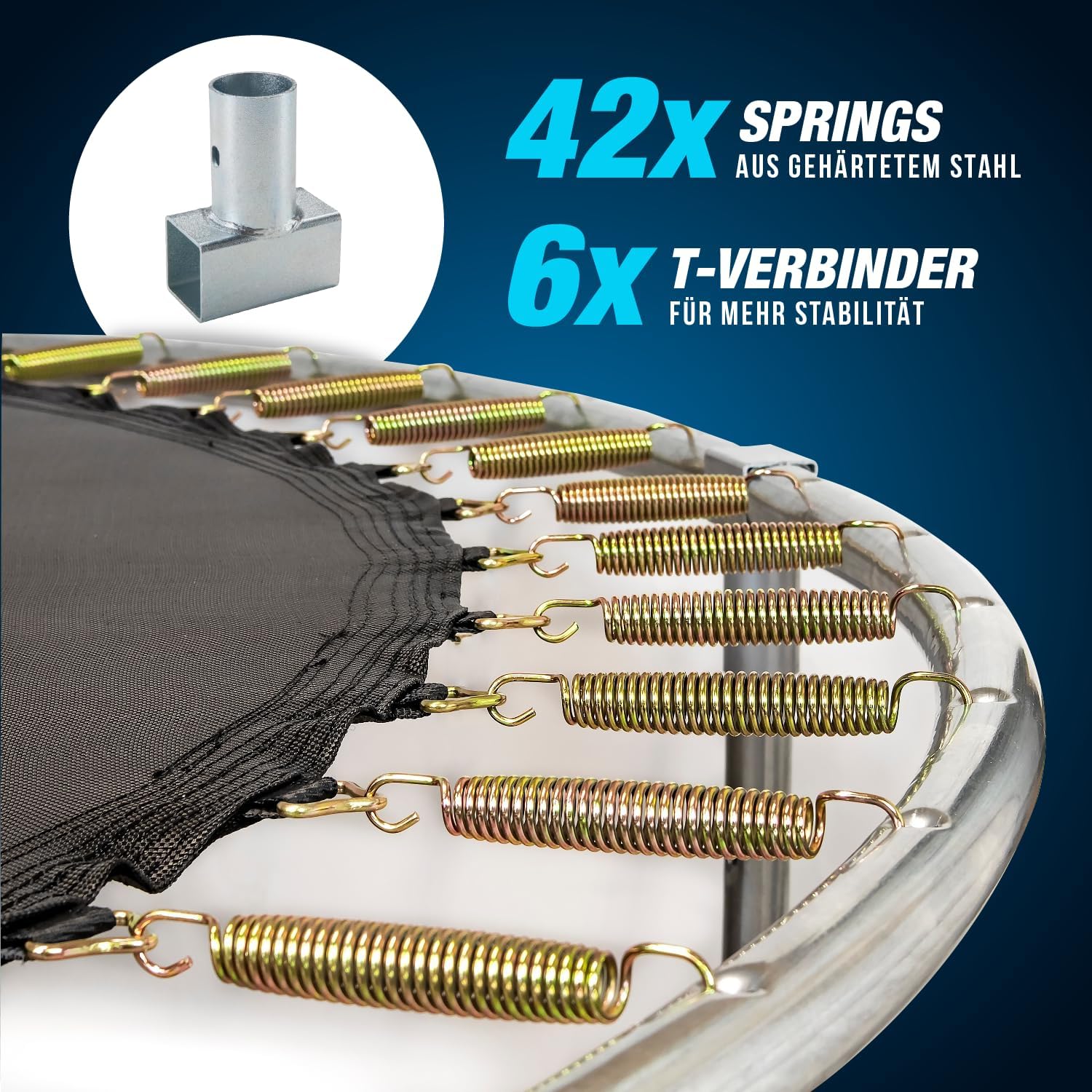 Detalle de Trampolin Outdoor Ø 244 cm – Sicherheitsnetz, gepolsterte Stangen, belastbar bis 100 kg