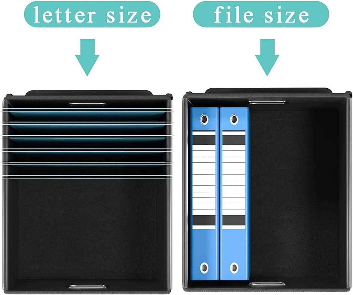 Thumbnail 6 de TORASO LG-Sky Blue-2pcs Collapsible Linen File Organizer Boxes with Lids