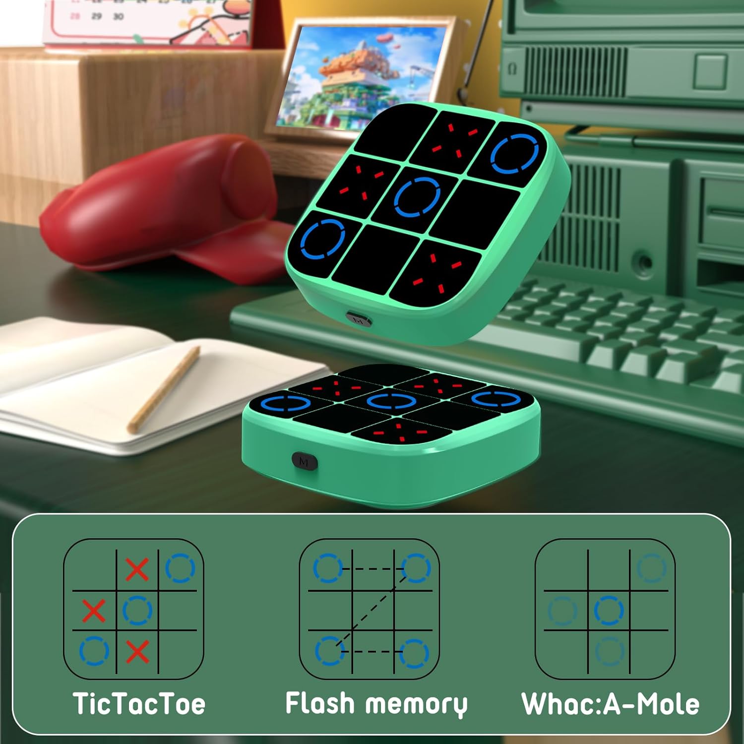 Detalle de Tic-Tac-Toe Bolt Game 4-in-1 handheld puzzle