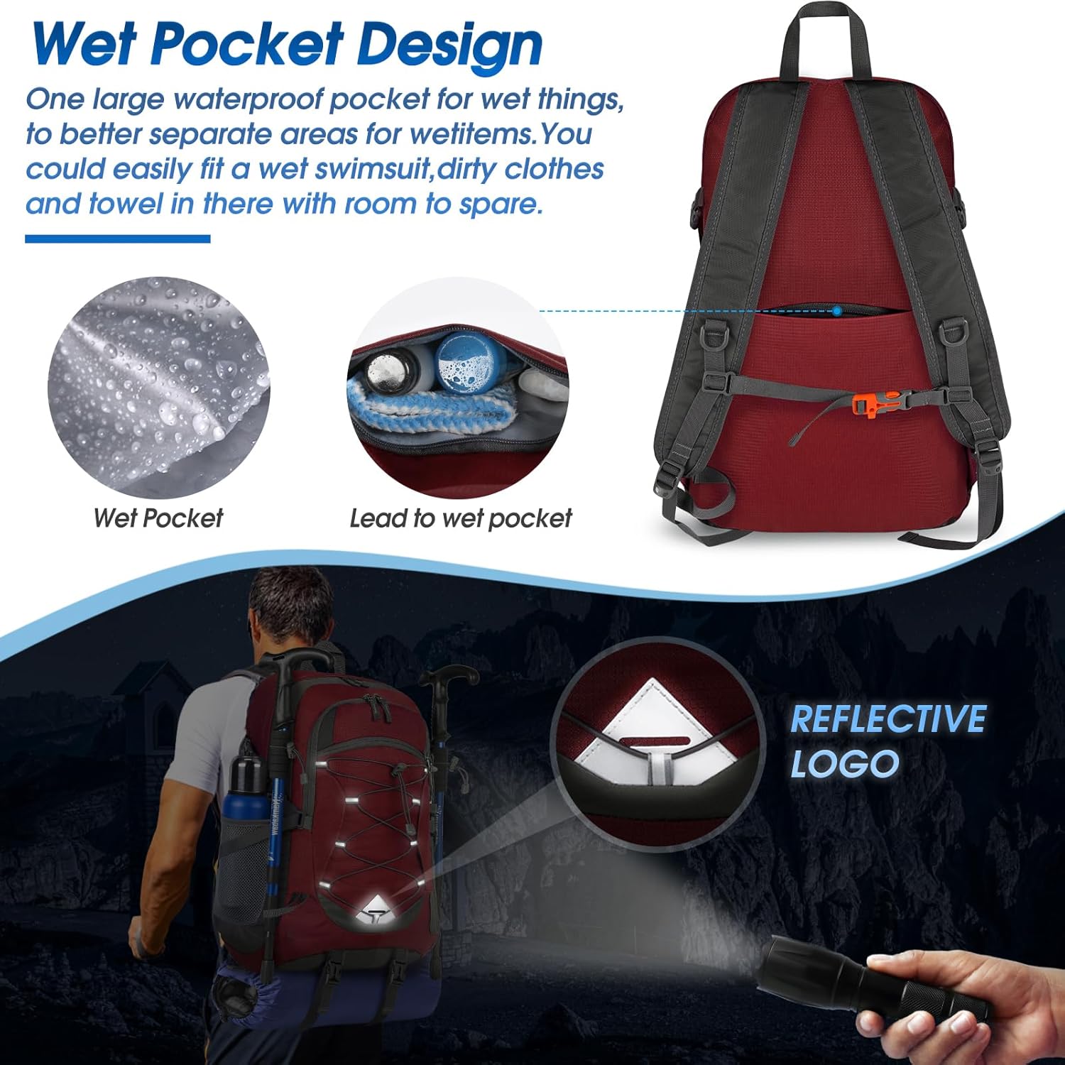 Thumbnail 2 de IGOLUMON 40L Hiking Backpack: Lightweight, Foldable Daypack for Outdoor Adventures