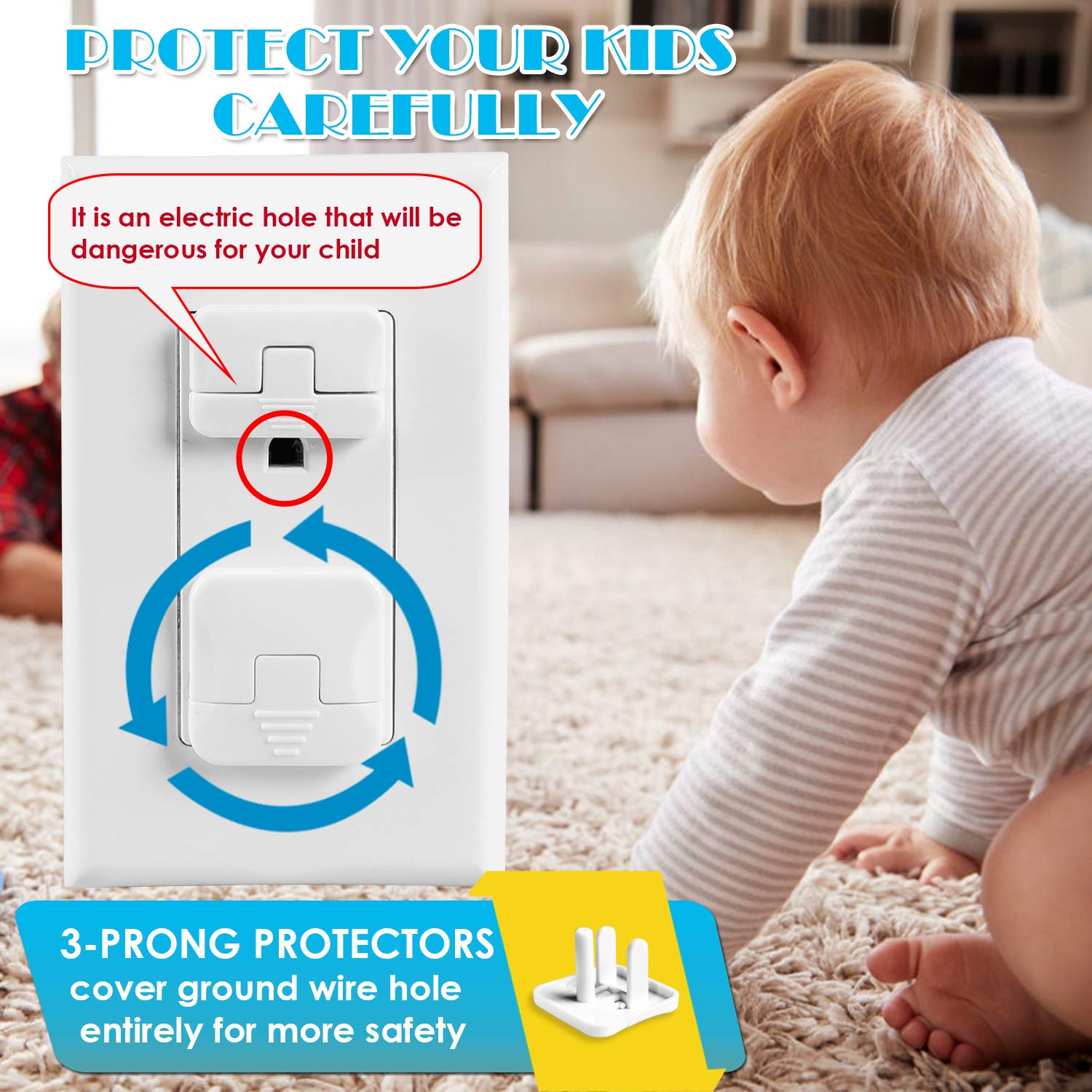 Thumbnail 4 de Babepai 38-Pack White Child Safety Outlet Covers