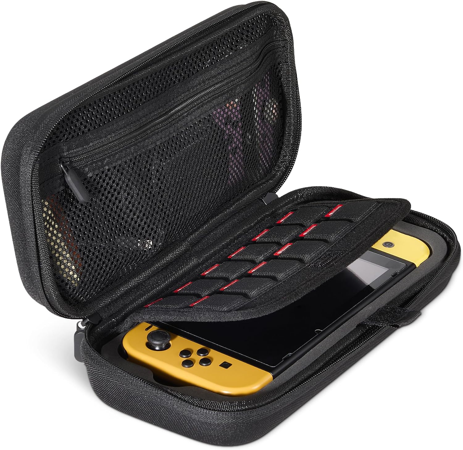 Detalle de Amazon Basics Universal Nintendo Switch Case with 12 Game Card Slots for Switch 2 and Switch OLED