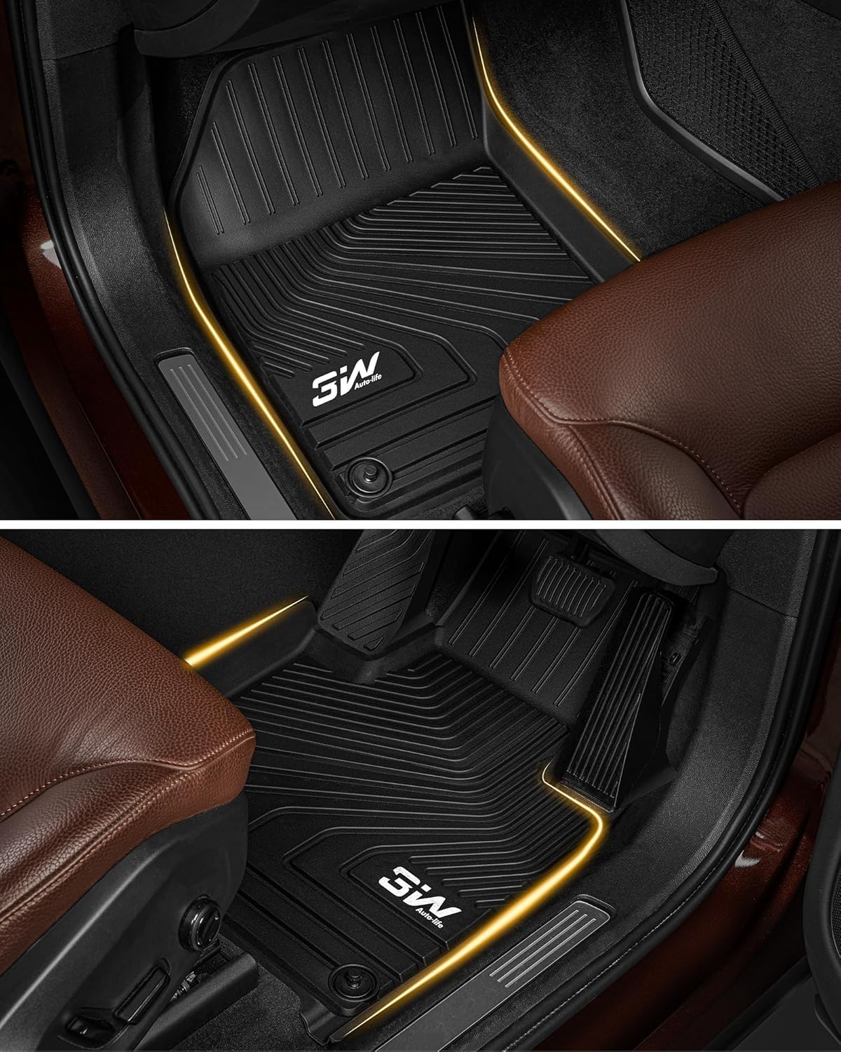 Thumbnail 2 de 3W Floor Mats for Volvo XC60 (2019–2026): All‑Weather, Dog‑Friendly TPE Liners