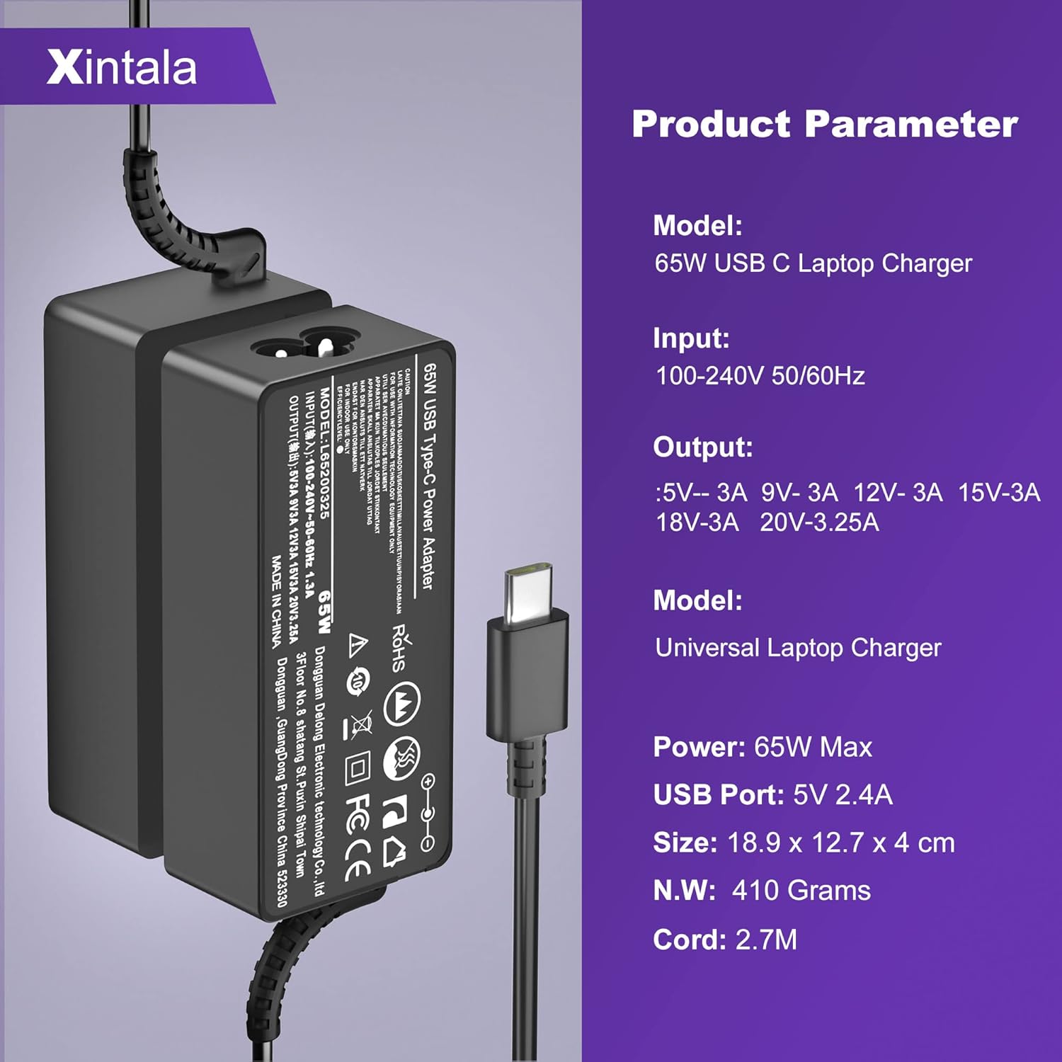 Thumbnail 1 de Xintala 65W USB‑C Laptop Charger for Acer Swift/Spin: Practical, reliable power on the go