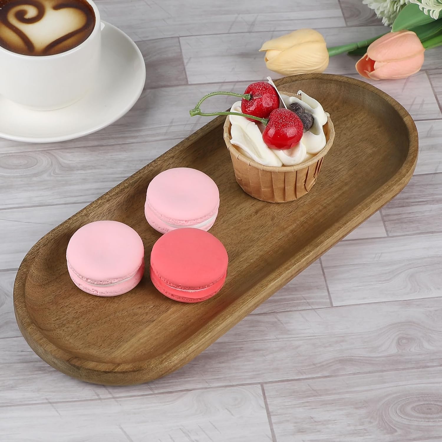 Thumbnail 4 de Supaway 98541 Oval Acacia Wood Serving Tray, 30 x 12 x 2 cm