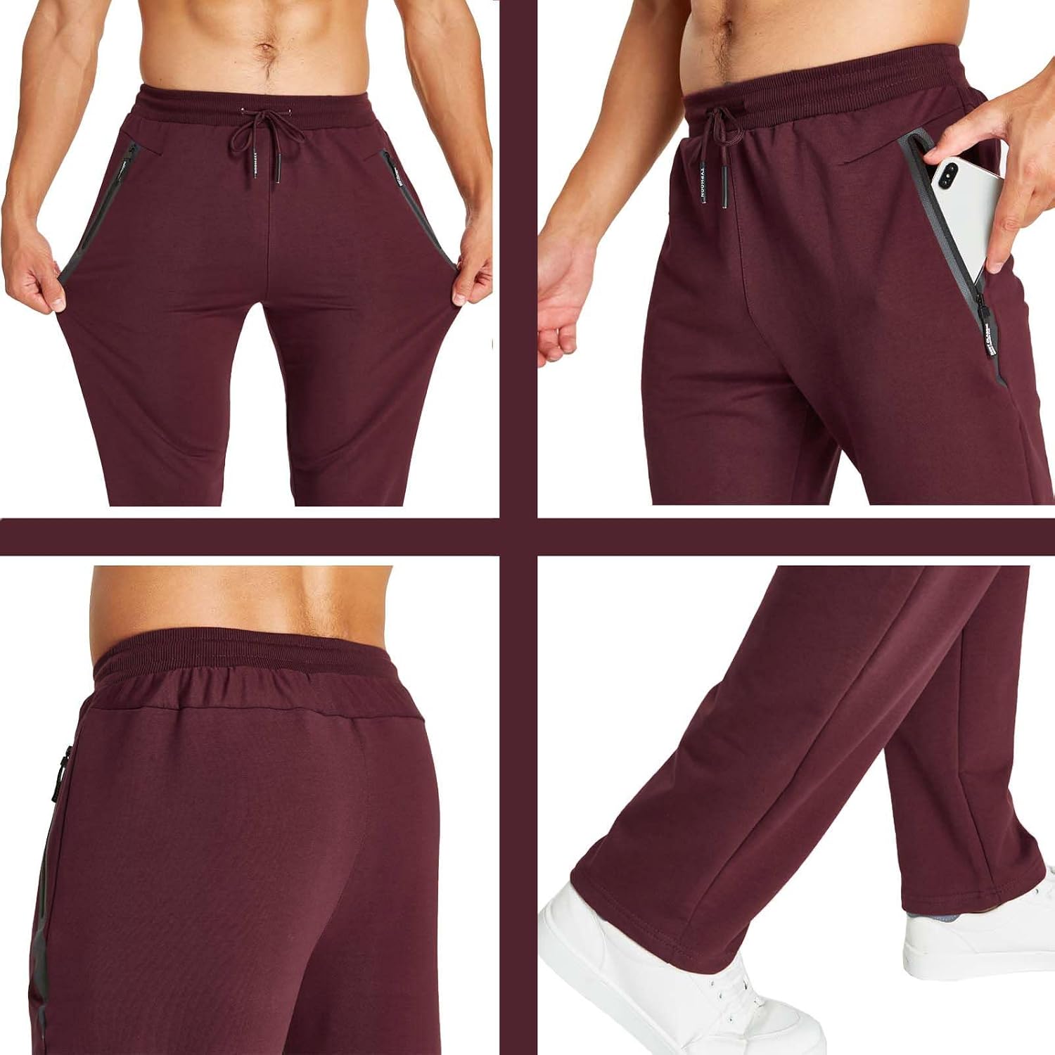 Thumbnail 5 de JustSun joggingbroek voor heren van katoen met stretch en ritszakken