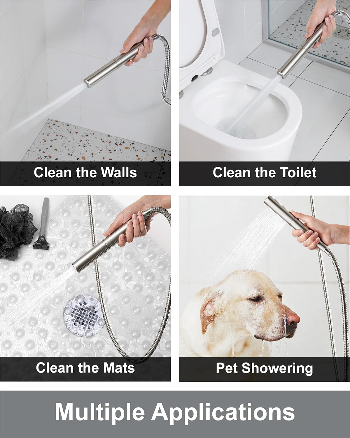 Detalle 2 de Aolemi 12-Inch Shower System with Rain Head, Dual-Function Handheld, Brushed Nickel