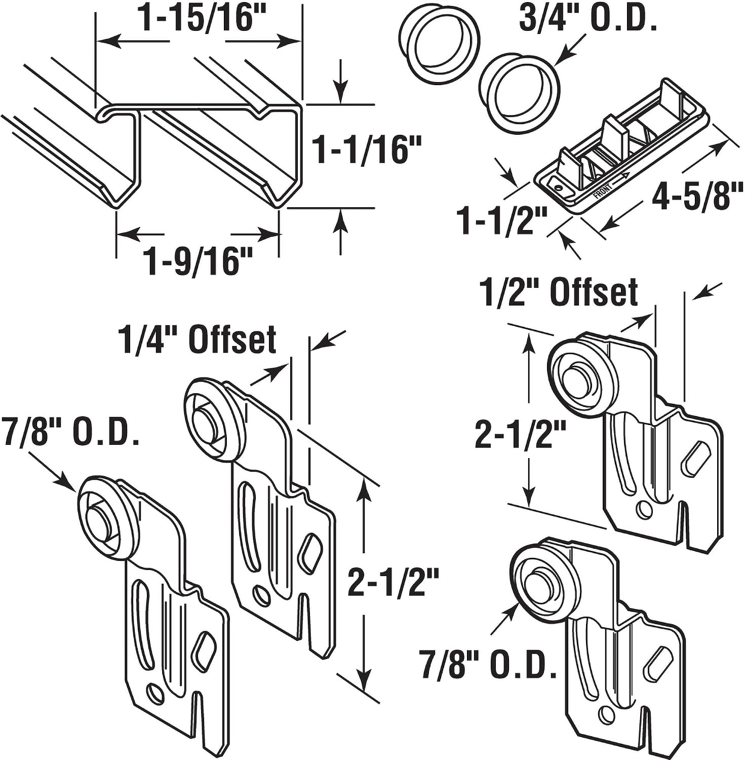 Detalle 2 de Prime-Line Closet Door Track Kit, 48 in.