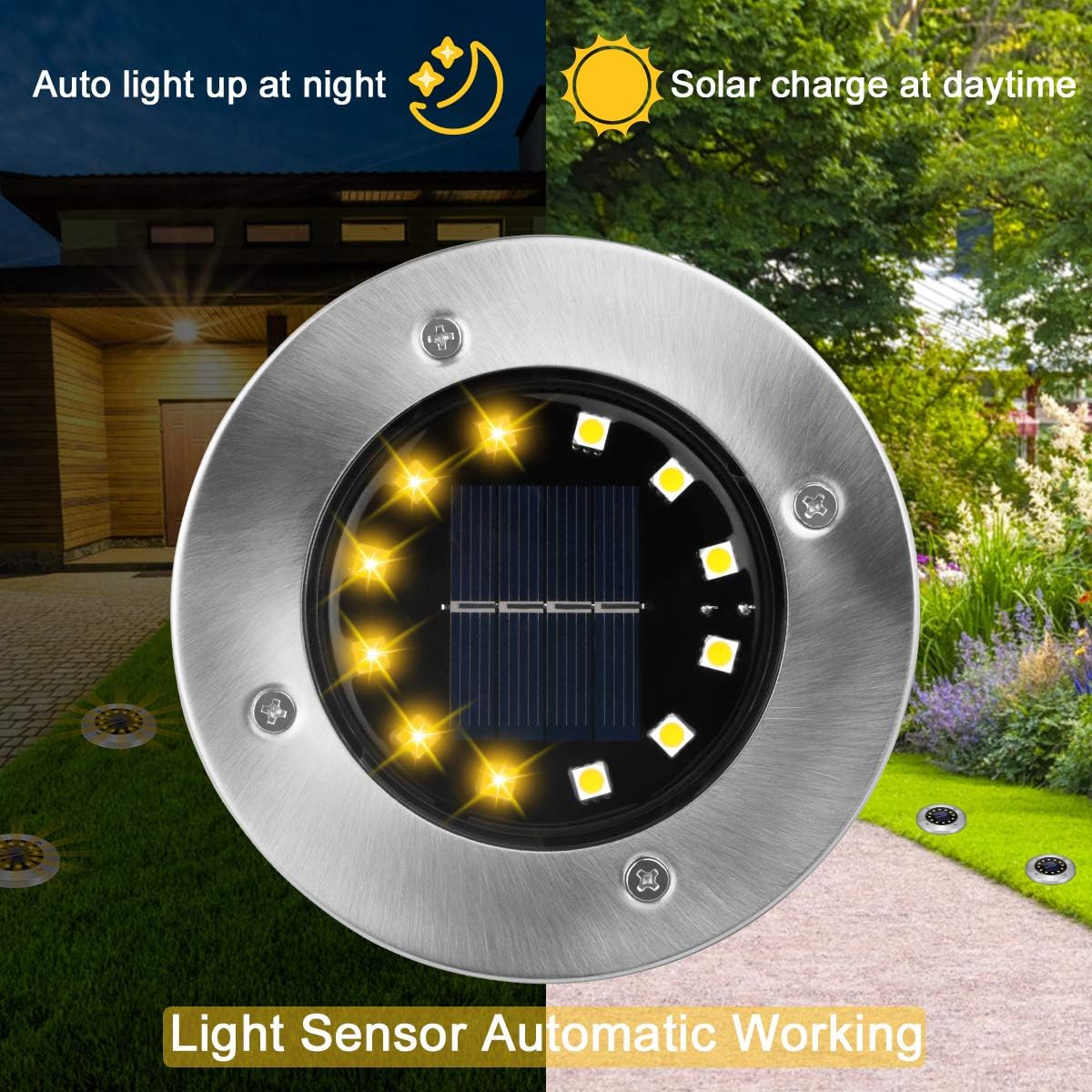 Thumbnail 2 de GREPRO Solarlampen für Außen – 12 Stück mit 12 LED, IP65 & Ni-MH Akku