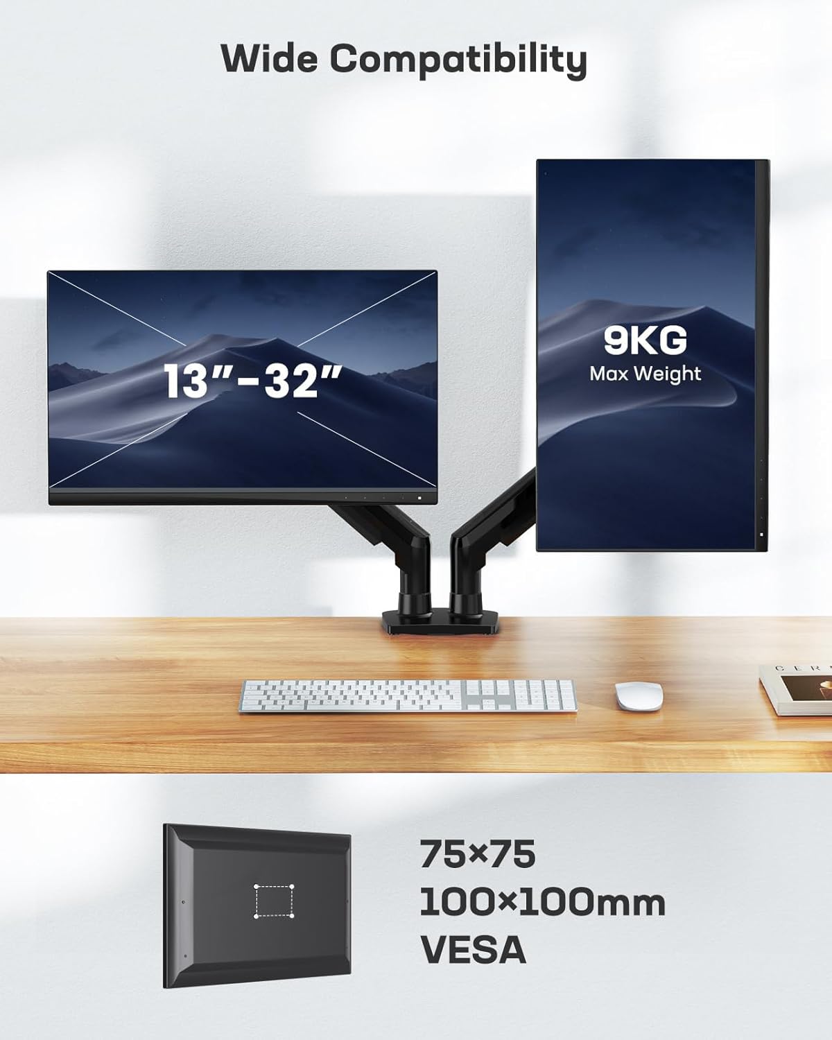 Thumbnail 1 de HUANUO Dual Monitor Stand for 13 to 32 Inch Screens