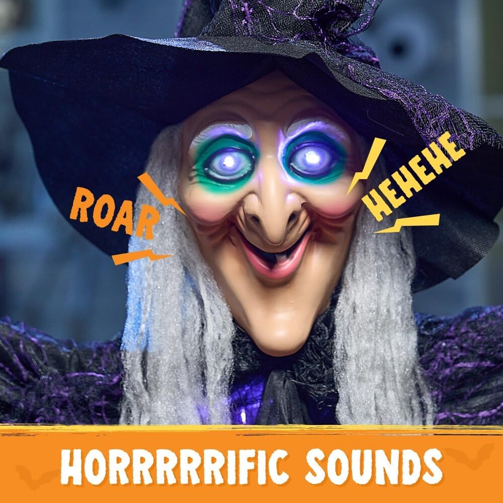 Detalle 2 de JOYIN 11501 72-Inch Hanging Halloween Witch with Lights and Sound Activation