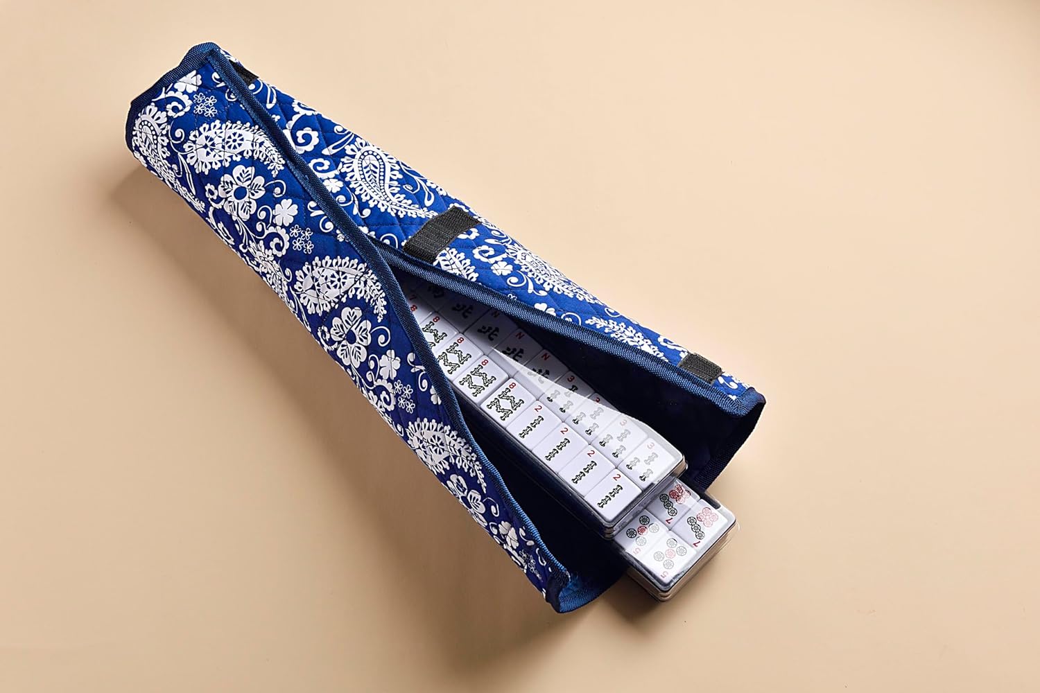 Thumbnail 4 de Mose Cafolo American Mahjong Set (Blue Paisley Carrying Bag) with 166 Premium White Tiles
