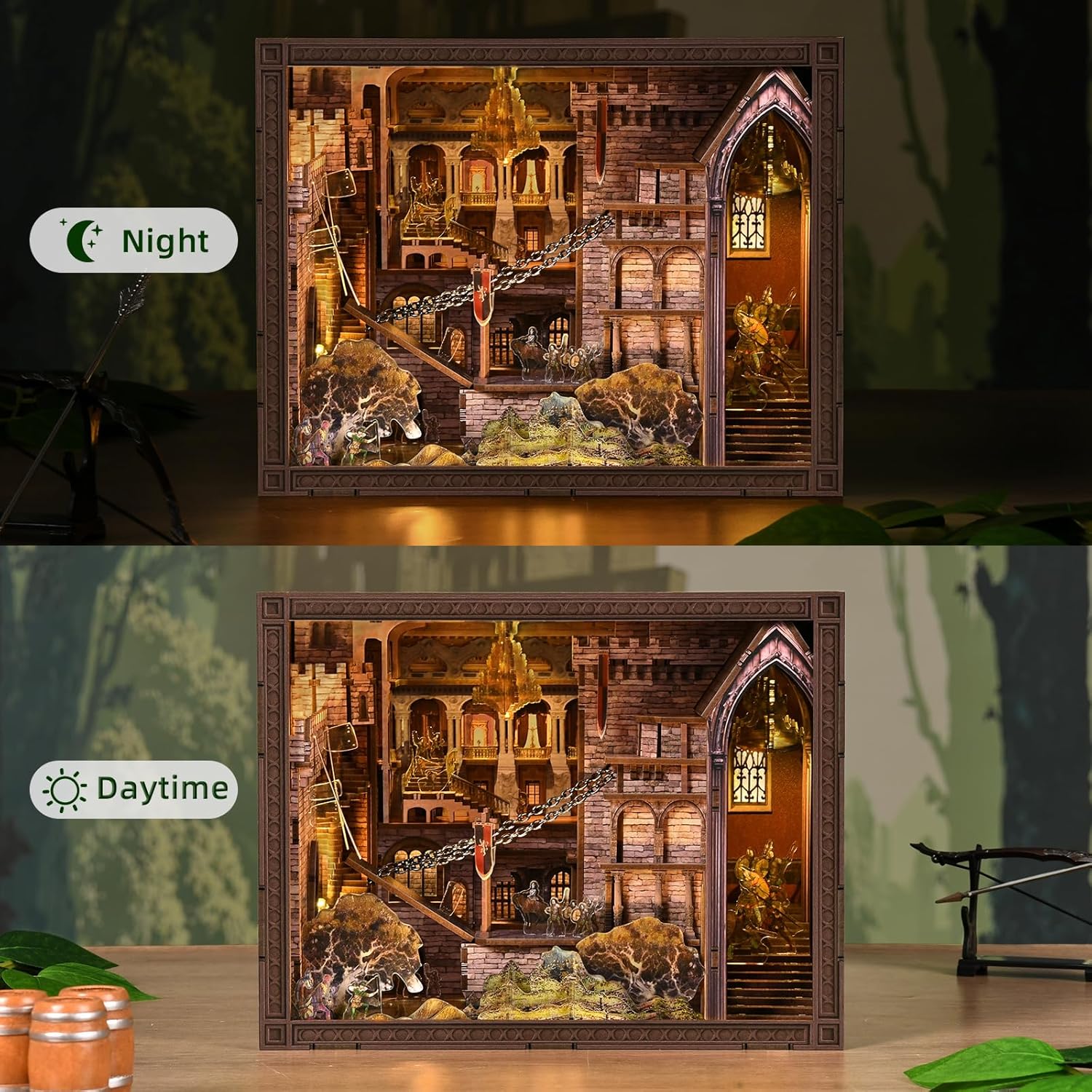 Thumbnail 4 de MiniCity Book Nook Kit – DIY Miniatur-Puppenhaus Bücherecke mit LED & Staubschutz