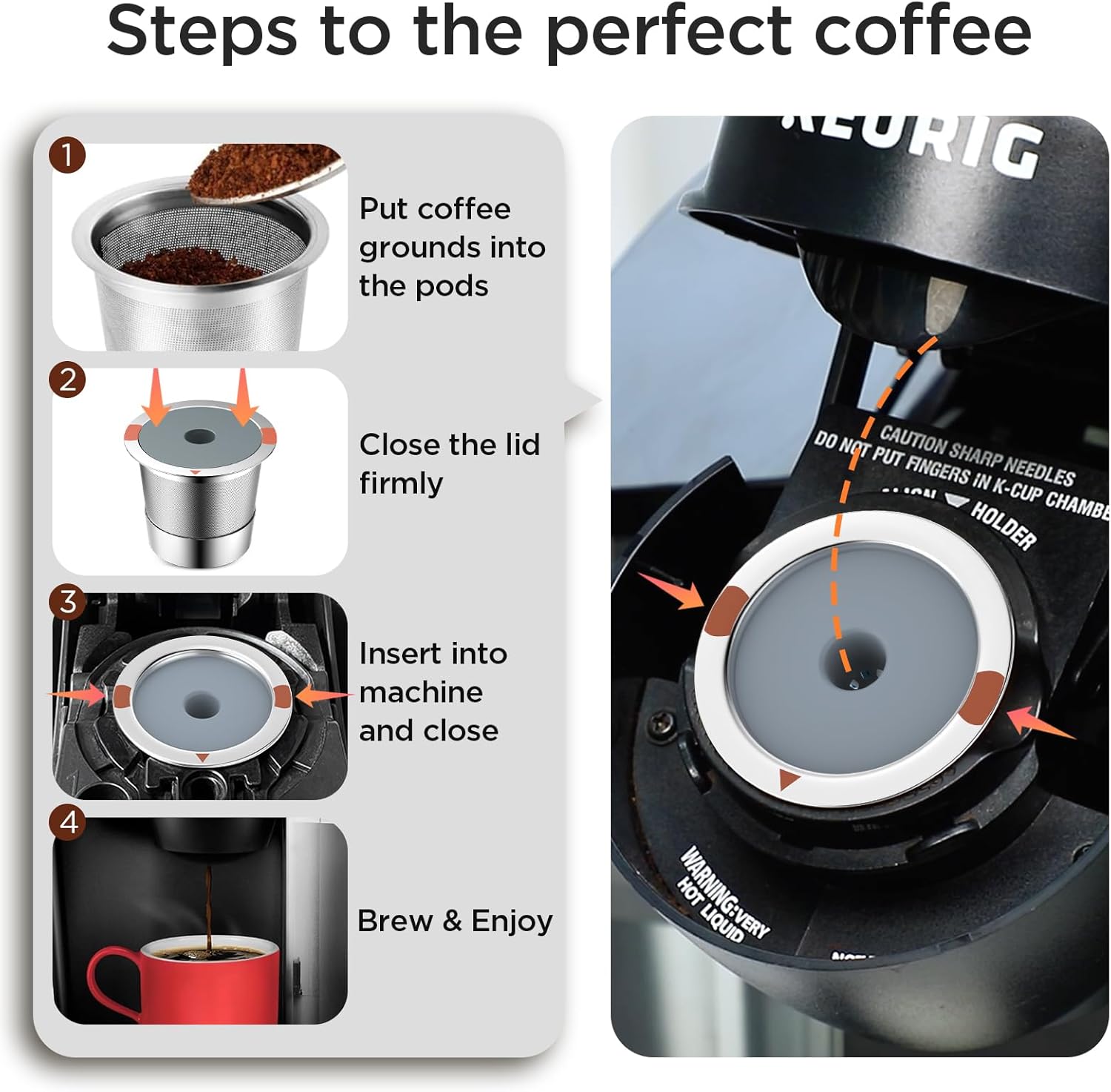 Thumbnail 4 de Reusable K Cups Universal Stainless Steel for Keurig
