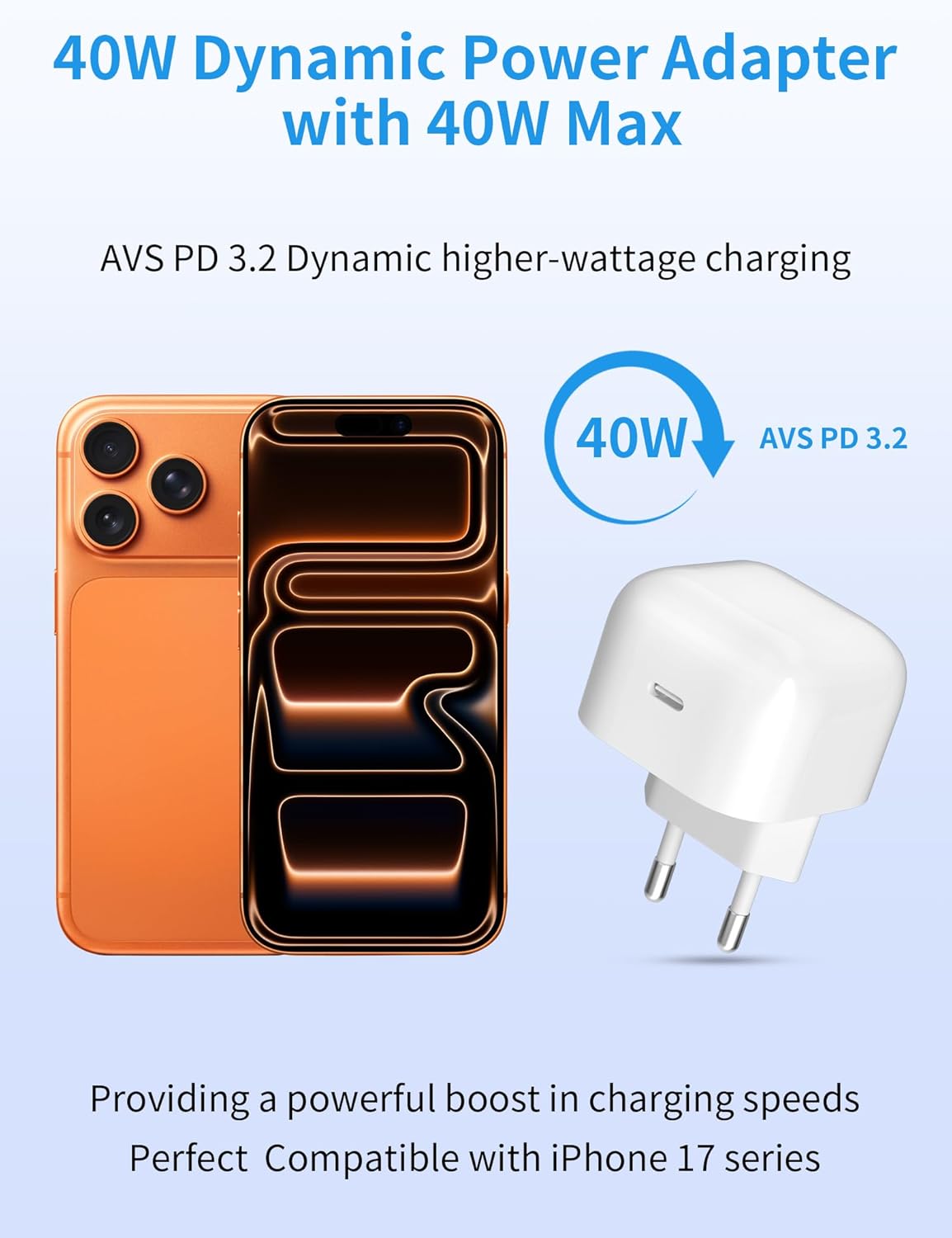 Thumbnail 1 de 40W USB‑C Ladegerät mit USB‑C Kabel (1 m) für iPhone & weitere Geräte – Fast Charger mit PD 3.0