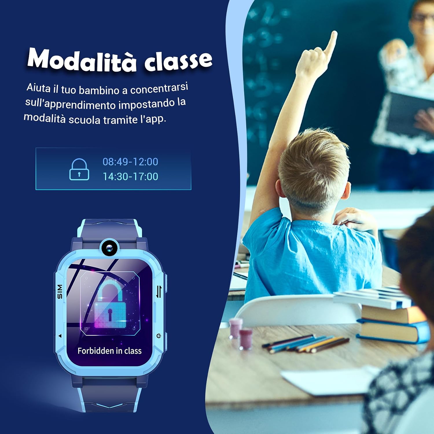 Detalle de Blackview Smartwatch per Bambini con GPS+LBS+Wi‑Fi, 4G, SOS e Videocall: sicurezza e divertimento per bambini dai 4 ai 12 anni