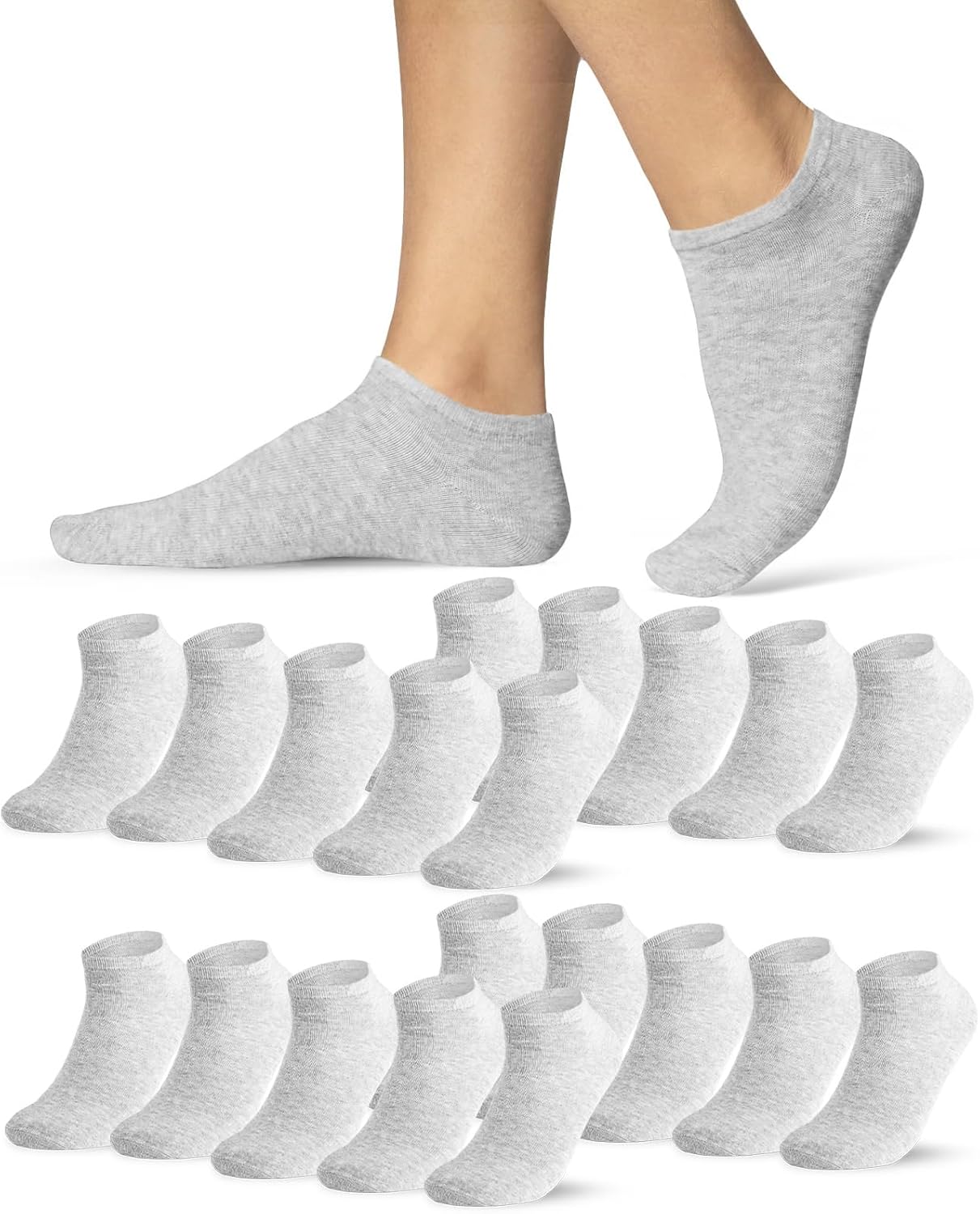 Detalle de sockenkauf24 10 paia calzini corti tipo sneaker uomo e donna in cotone traspiranti