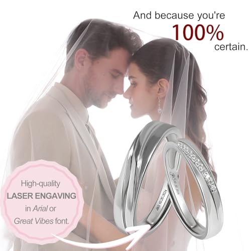 Thumbnail 6 de Meissa Couples Rings for Men and Women: Promise Ring Set in 925 Sterling Silver