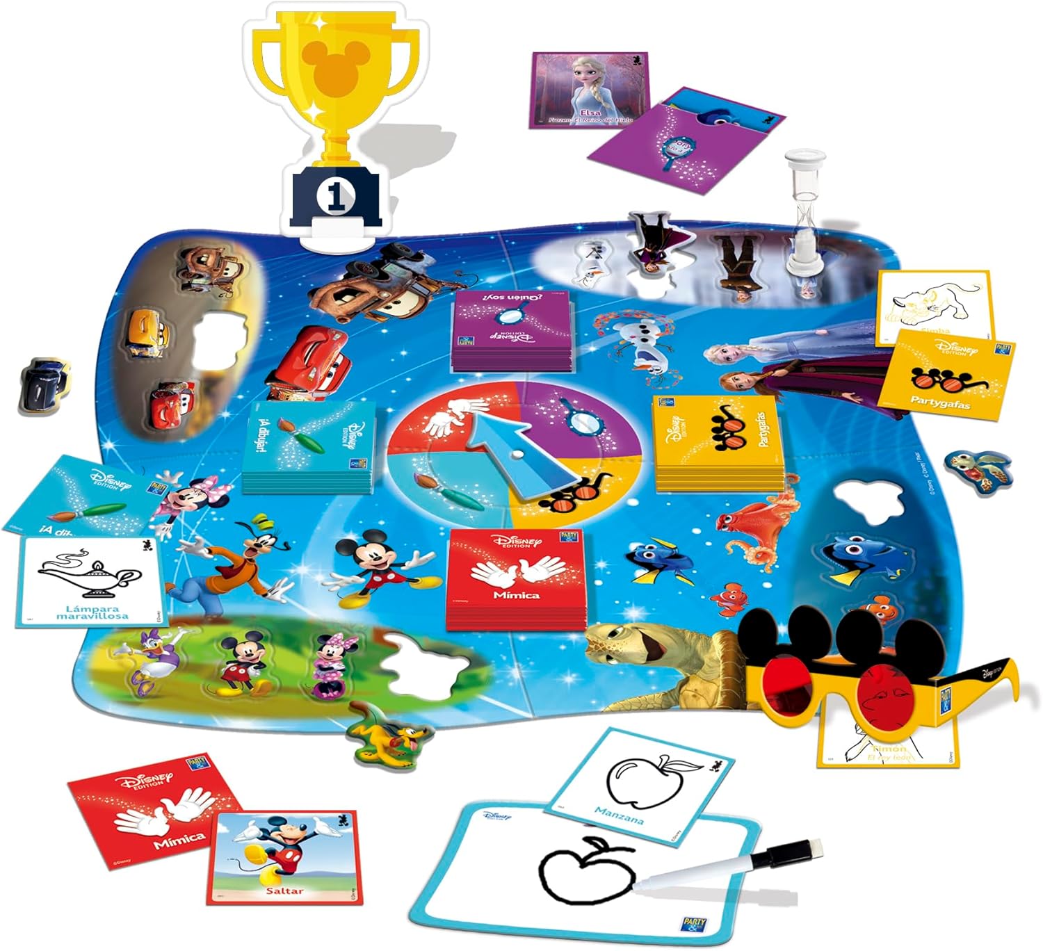 Detalle de Diset Party & Co. Disney — Jeu de société multi-tests pour enfants à partir de 4 ans