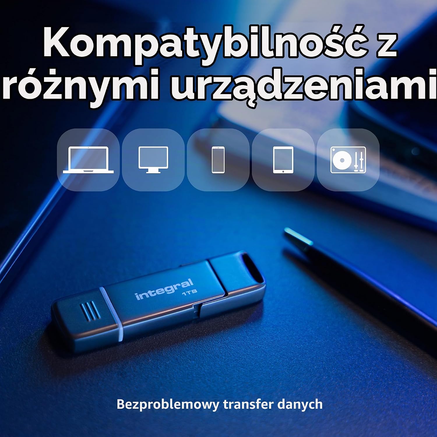 Detalle de Integral SlimXpress Dual 512 GB – pamięć USB-C i USB-A, odczyt do 550 MB/s