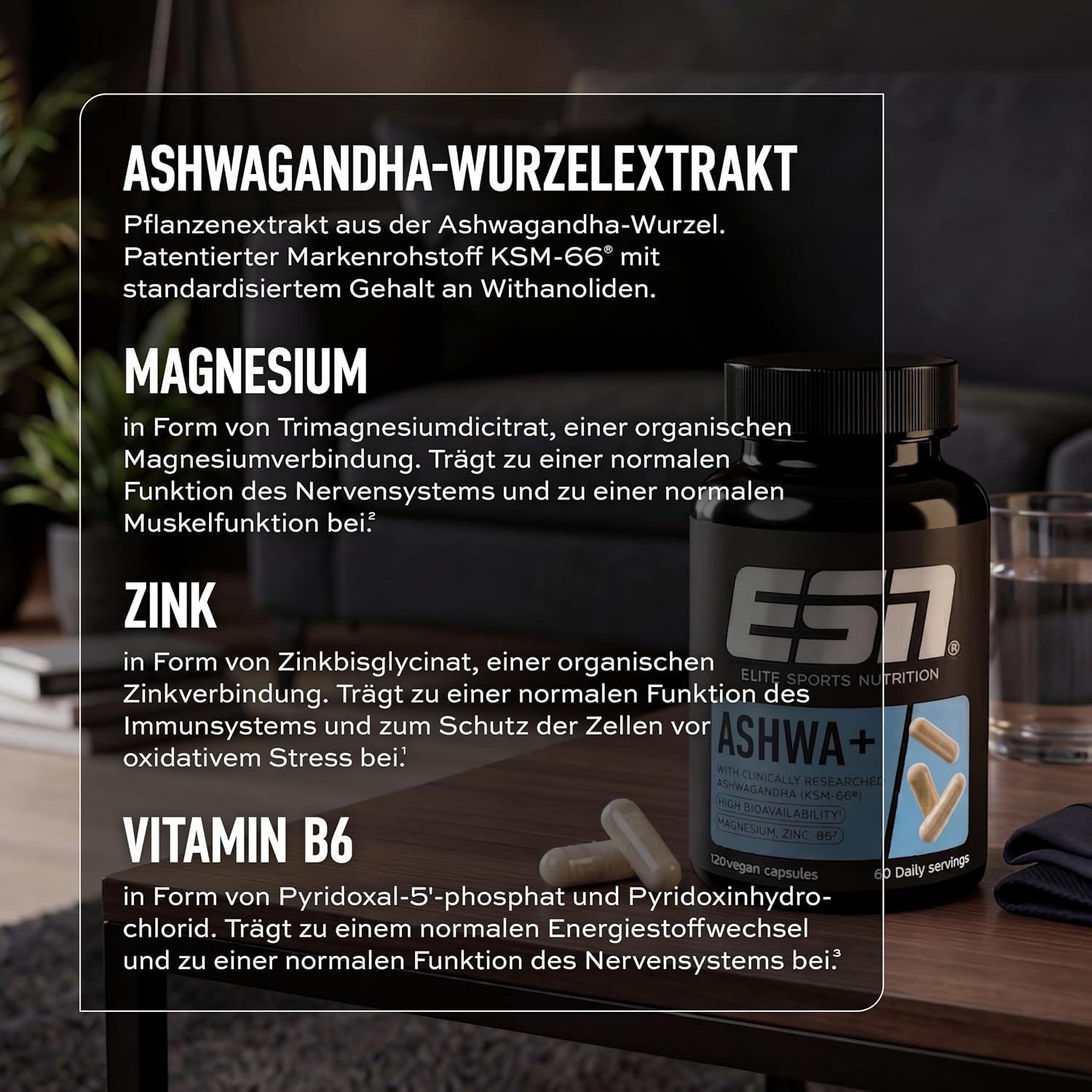 Thumbnail 5 de ESN Ashwa+ Ashwagandha Kapseln 120 Stück