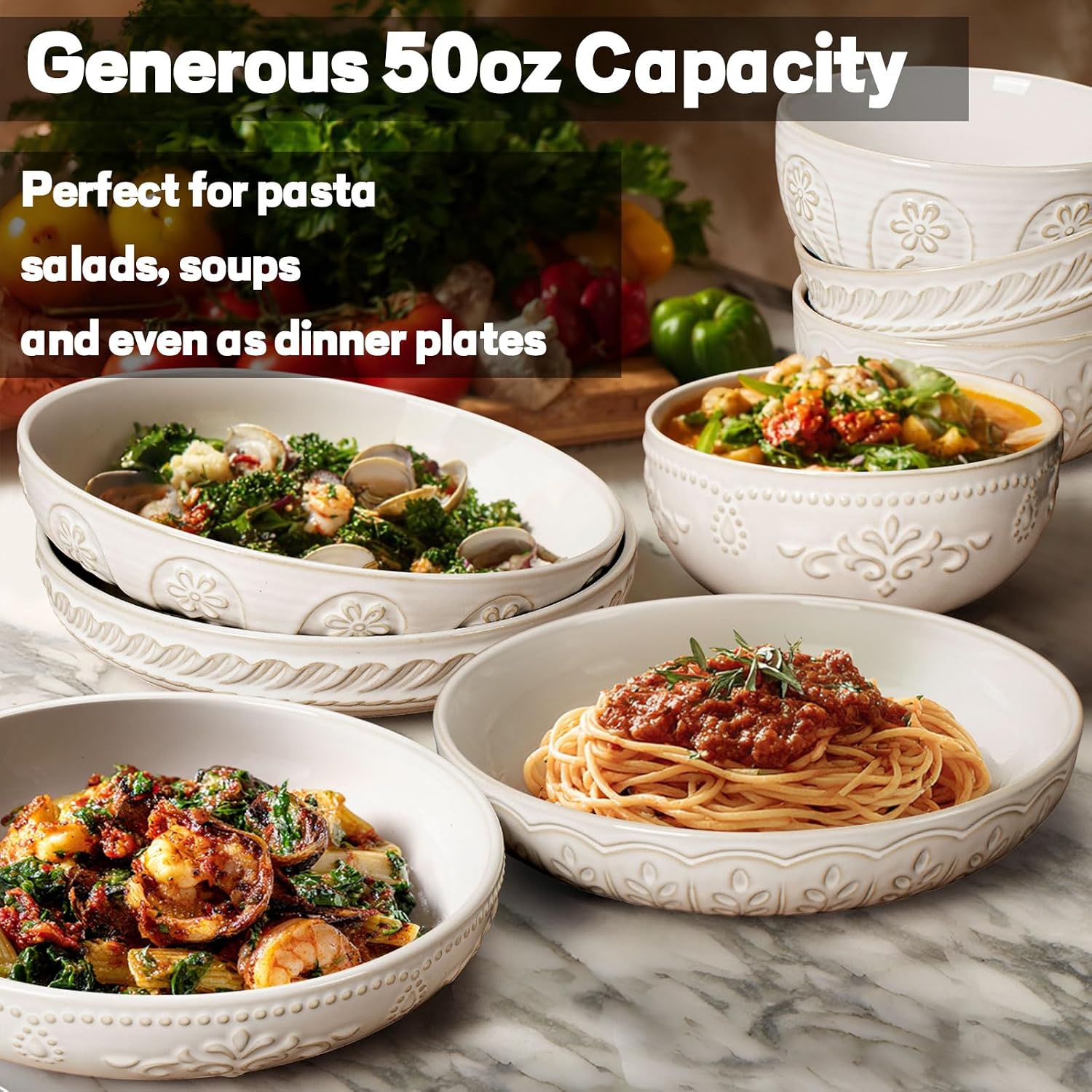 Detalle 2 de ARTENA Pasta Bowls 50oz 🍜