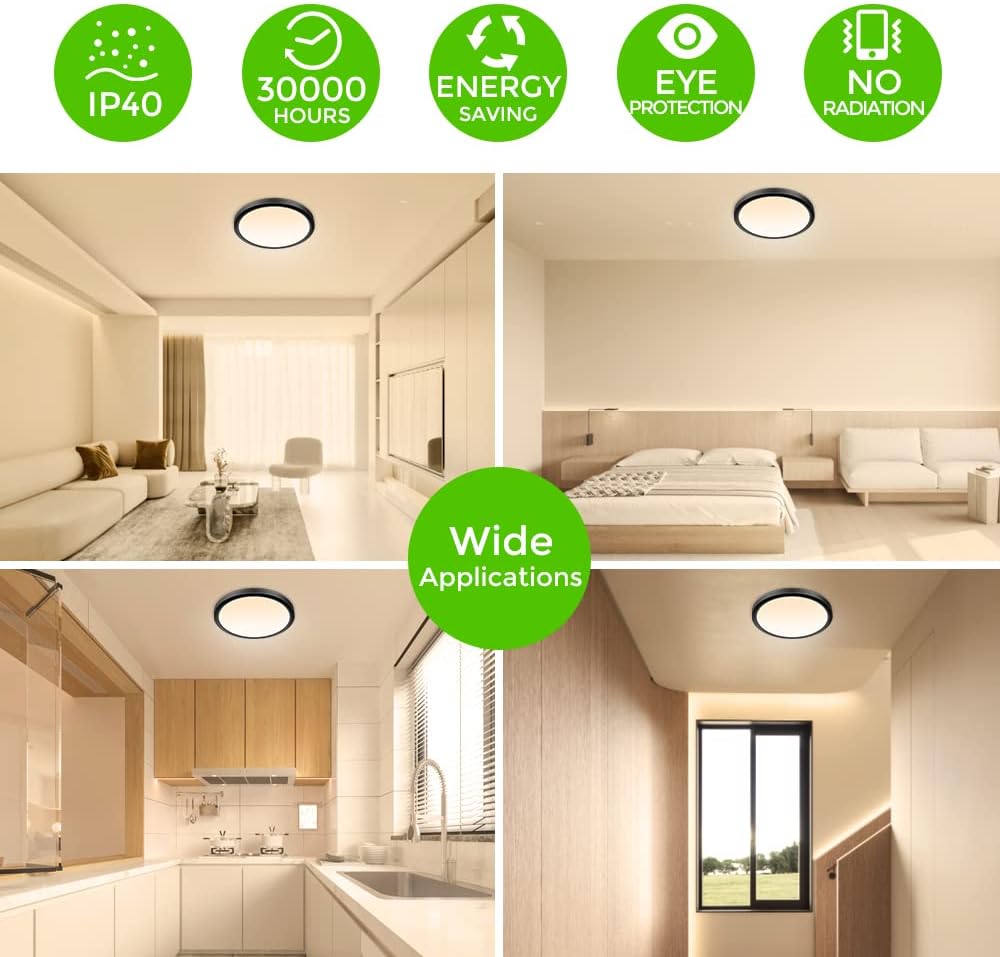 Thumbnail 5 de Black 9 inch LED flush mount 18W
