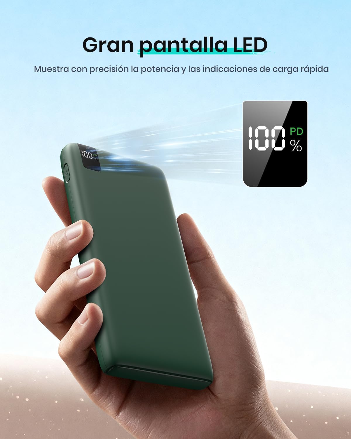 Thumbnail 2 de A ADDTOP Power Bank 20000mAh: caricabatterie portatile con ricarica rapida 22,5W, 4 uscite e display LED
