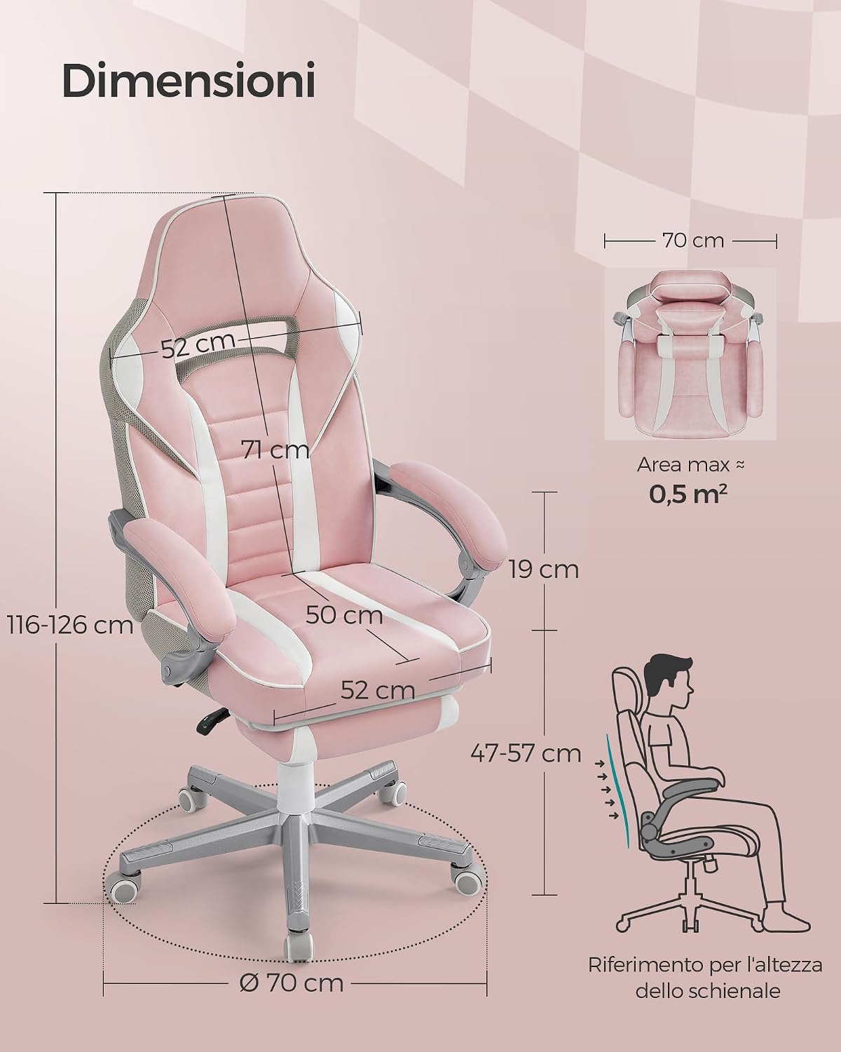 Detalle de SONGMICS Sedia da ufficio 150 kg 💺