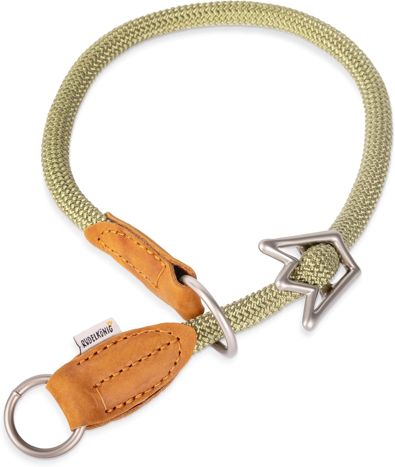 Detalle de Rudelkönig Emma Zugstop Halsband Khaki Ø12mm