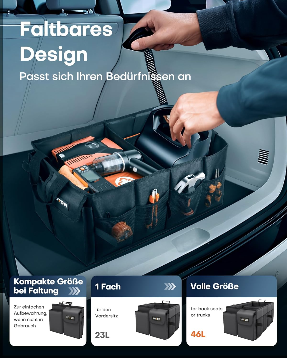 Thumbnail 3 de HOTOR Kofferraum Organizer 54,1×32,0×26,9 cm 🚗