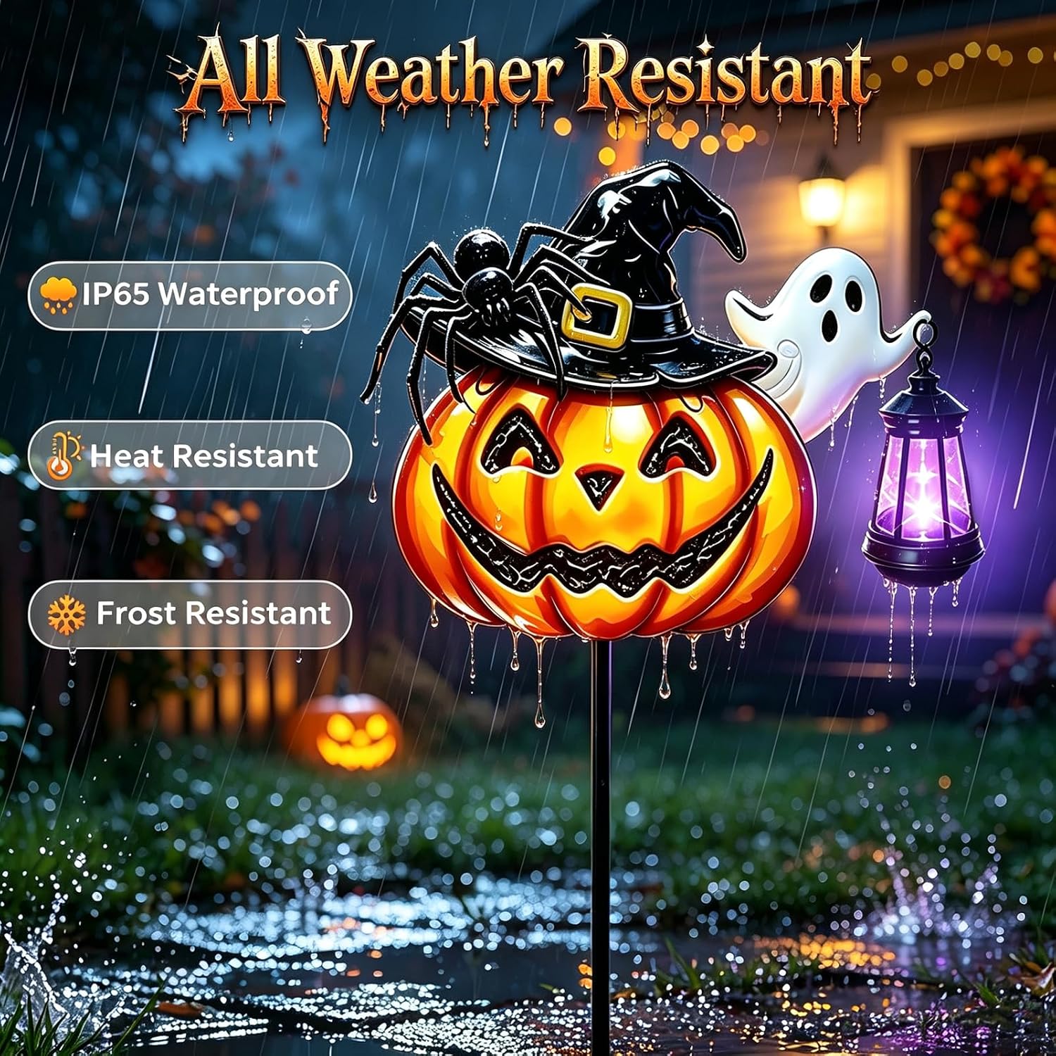 Thumbnail 3 de Solar Halloween Pumpkin Stake Lights, 32.5-inch