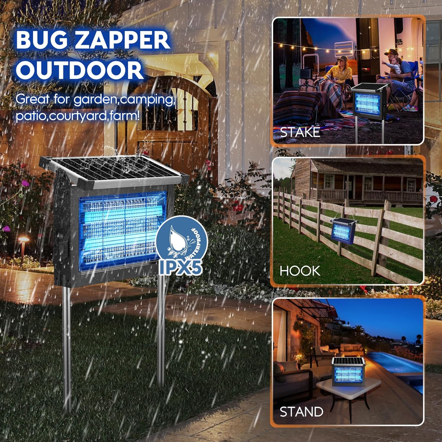 Thumbnail 4 de PhatroyYee Solar Insect Zapper: 4-in-1 Outdoor/Indoor Mosquito Killer for Patio, Garden, and Camp