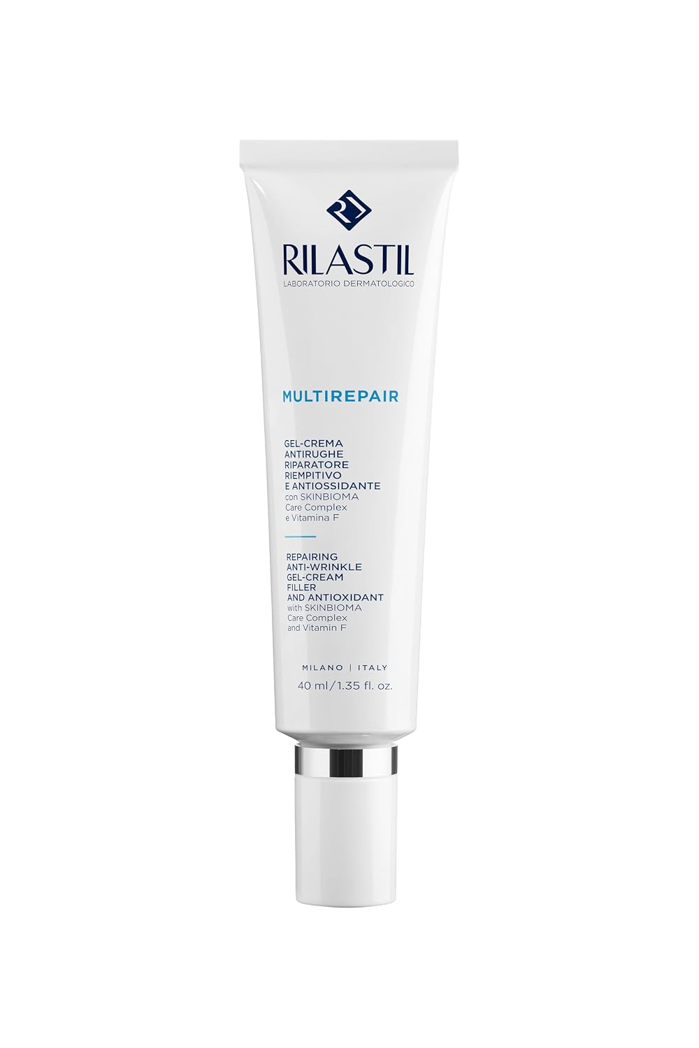 Detalle de Rilastil Multirepair Reparierende Gel-Creme mit Vitamin F – Anti-Falten-Gesichtspflege für normale bis Mischhaut (40 ml)