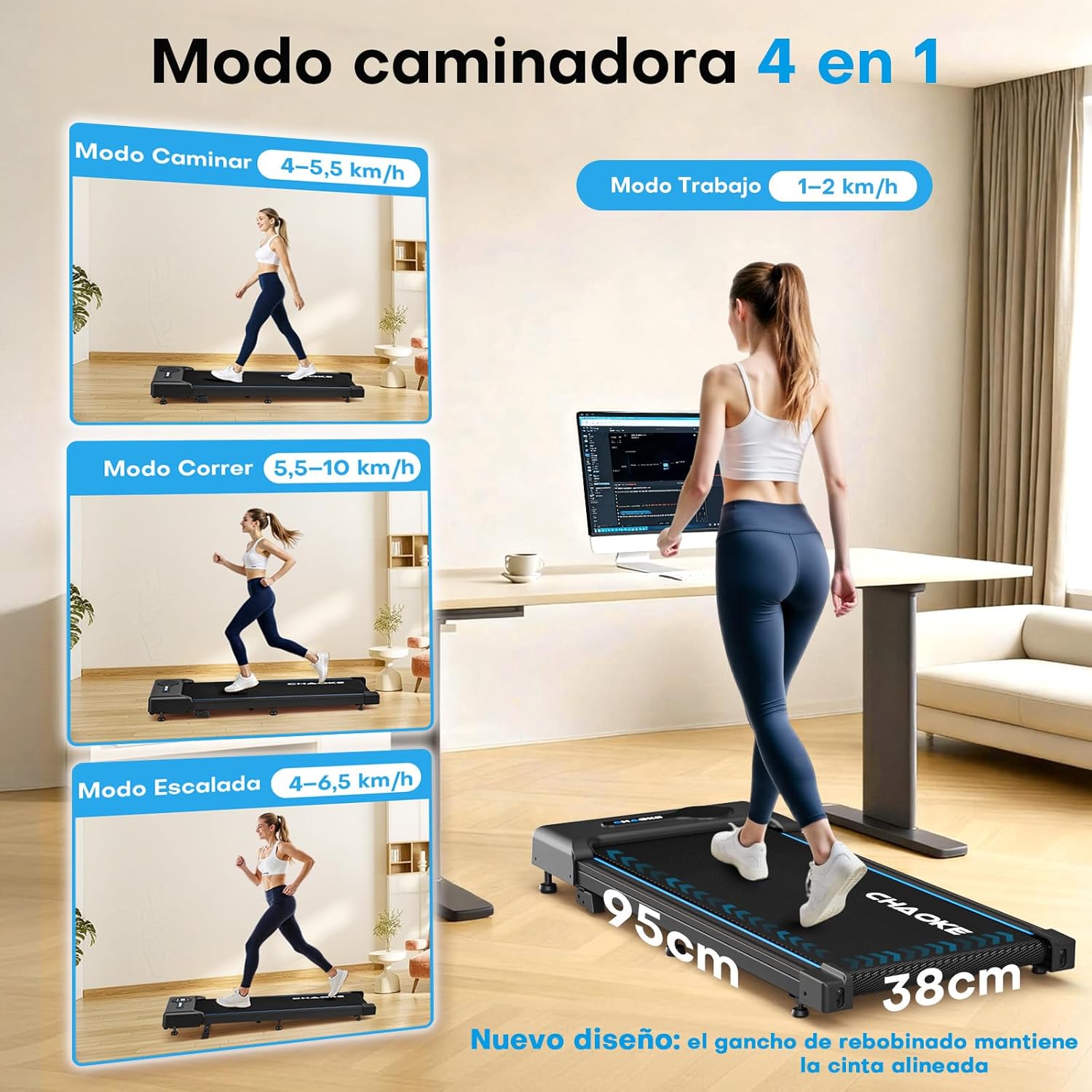 Thumbnail 2 de CHAOKE Walking Pad 9% inclinación 10 km/h