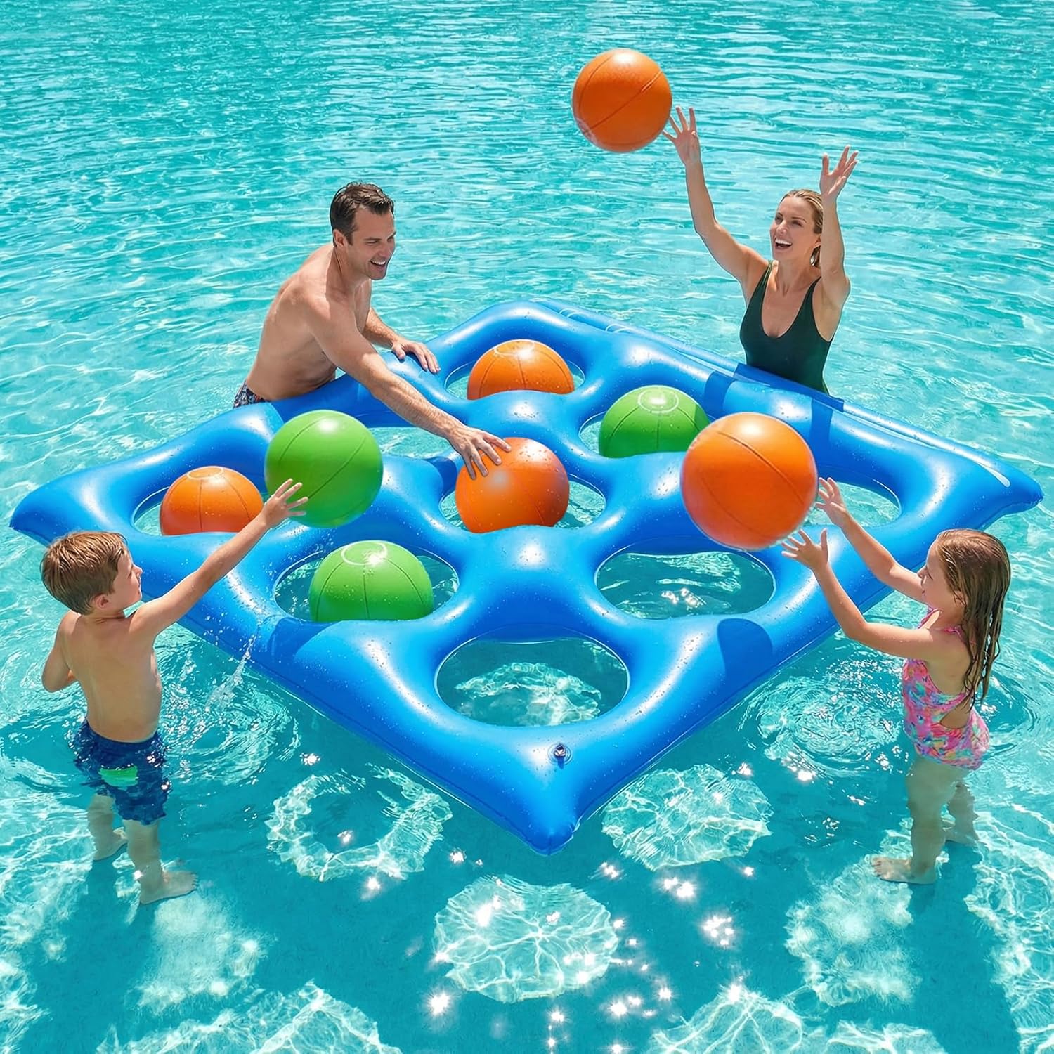 Detalle de Luxfero Tic-Tac-Toe gonflable pour piscine – Jeu géant 2 à 10 joueurs