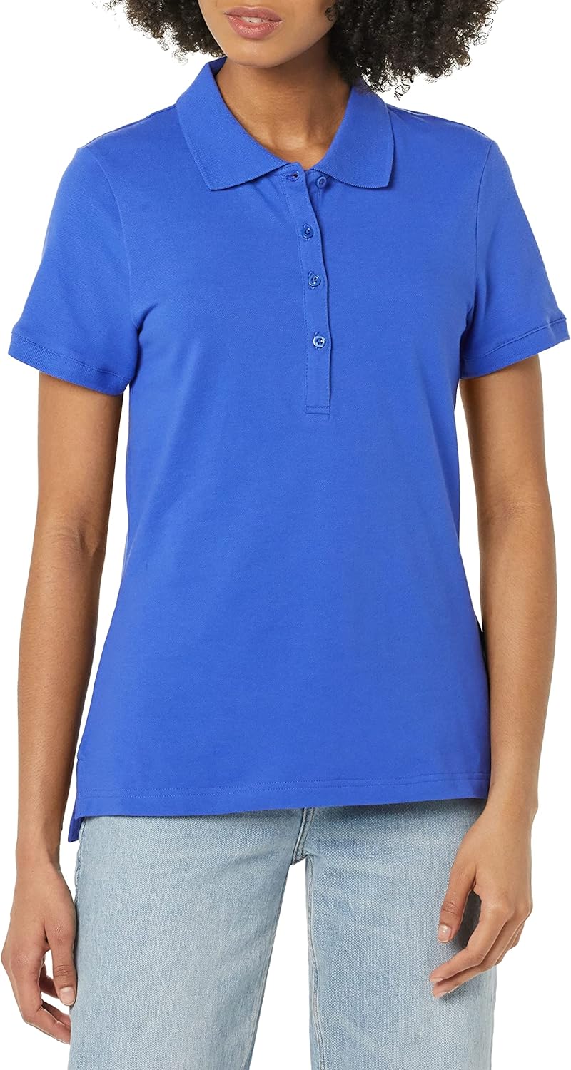 Thumbnail 5 de Amazon Essentials Damen Poloshirt mit kurzen Ärmeln – normale Passform, Stretch-Baumwolljersey (auch in Übergröße)