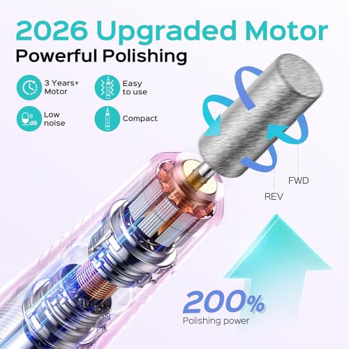 Detalle de COSLUS C40 Electric Nail Drill: Precise Dial Speed, USB-Powered for Home and Salon Use