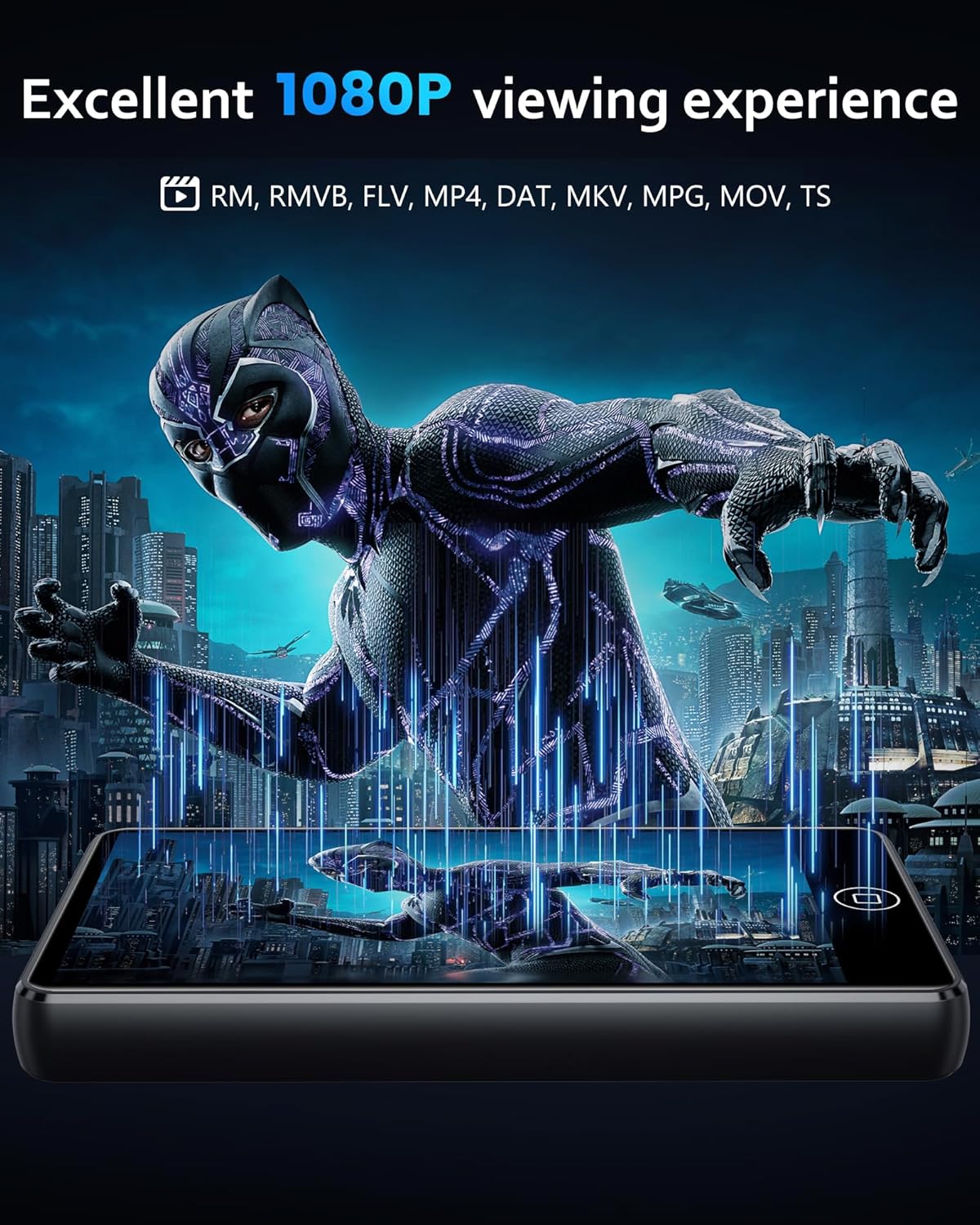 Thumbnail 5 de AGXOV Lettore MP3 con Spotify, Bluetooth e WiFi da 80 GB, schermo touchscreen da 4,02”