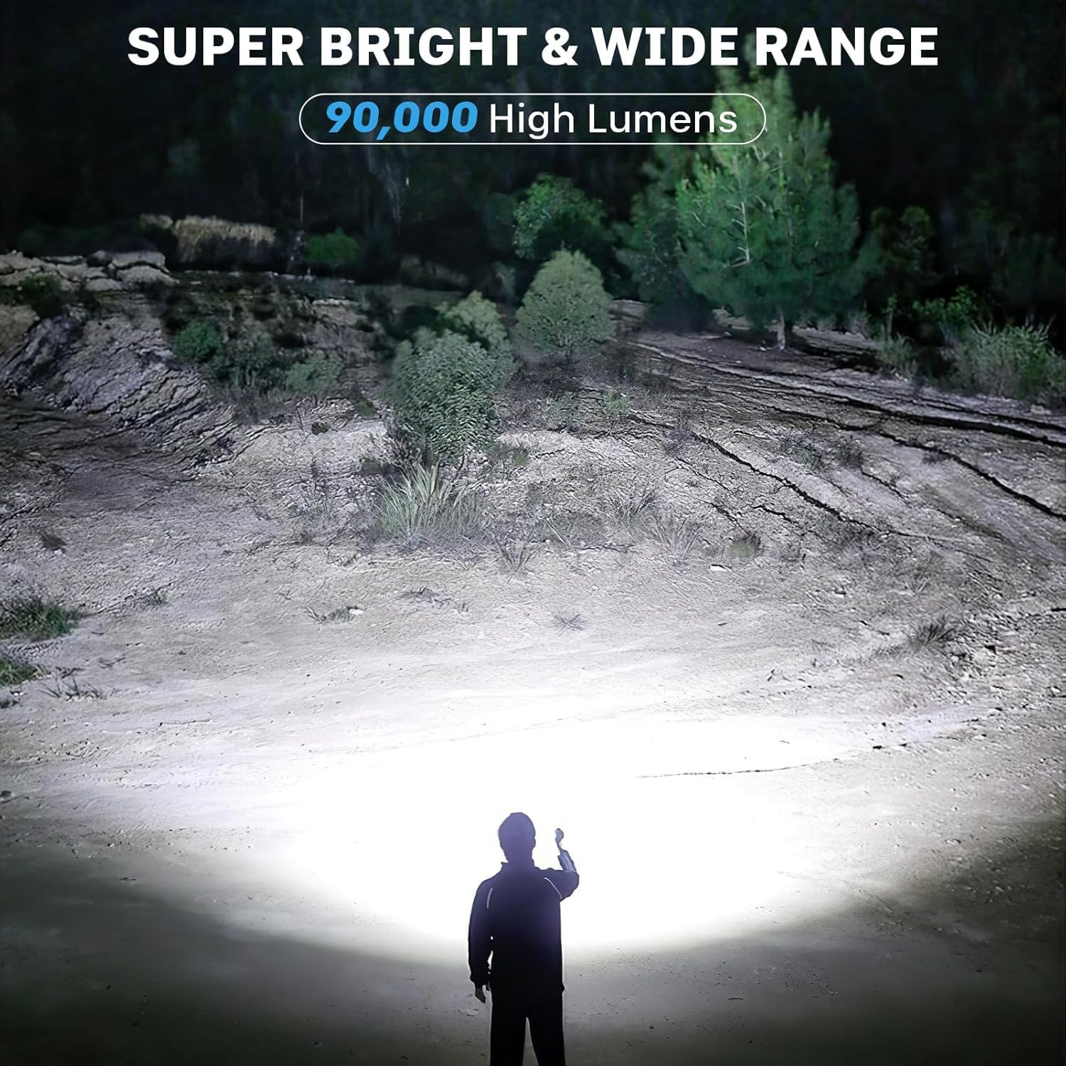 Detalle de Kmivo Rechargeable Flashlight 2-Pack