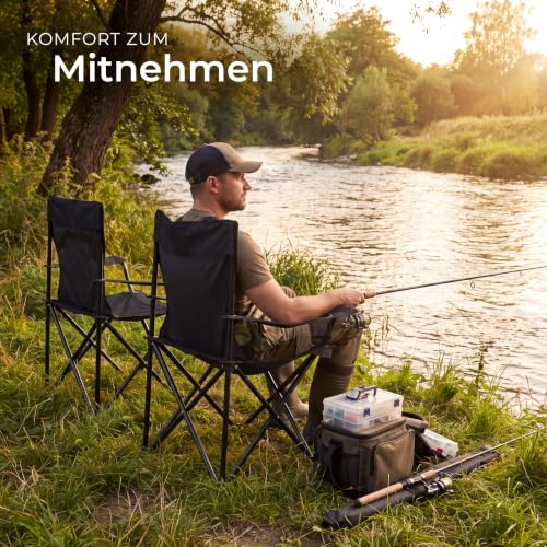 Thumbnail 1 de tectake 2er Set Campingstühle, faltbar, mit Armlehnen, Getränkehaltern und Tragetaschen