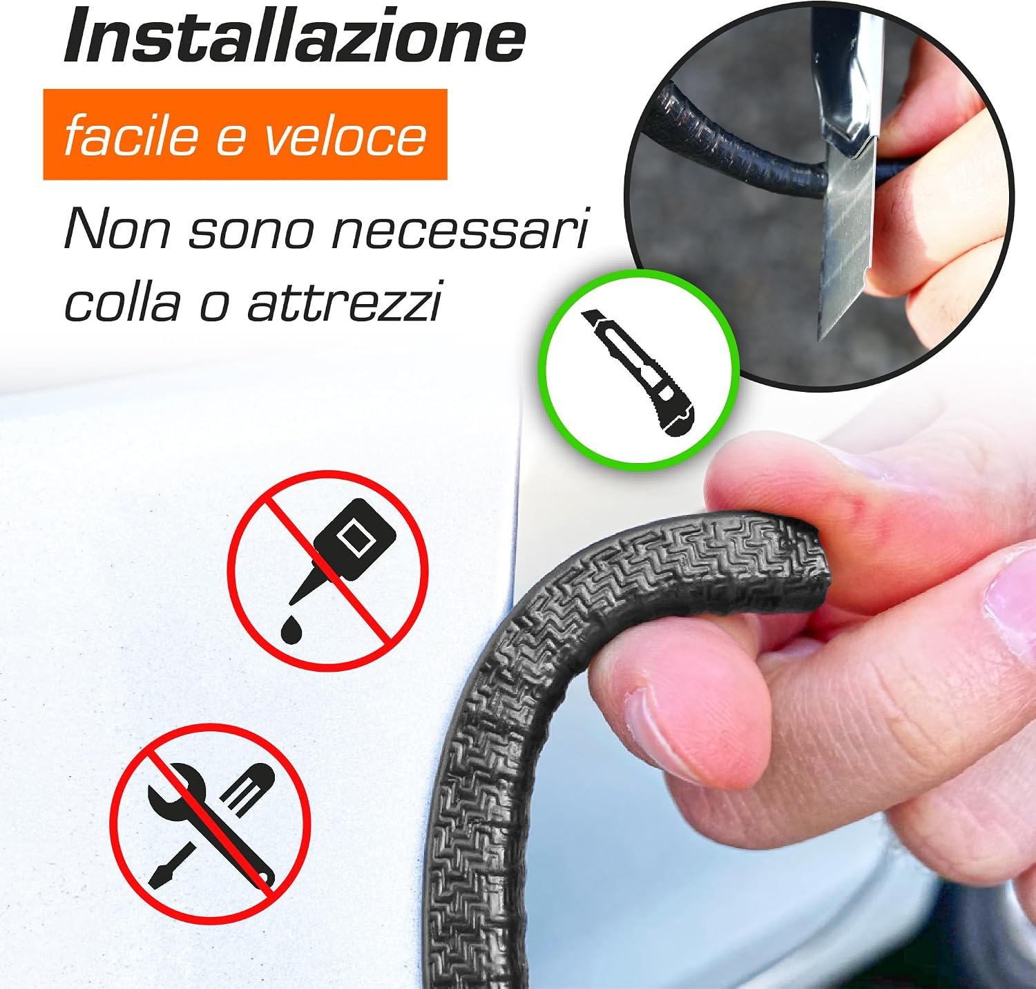 Detalle 2 de Upgrade4cars Paracolpi Portiere Auto universale 6 m