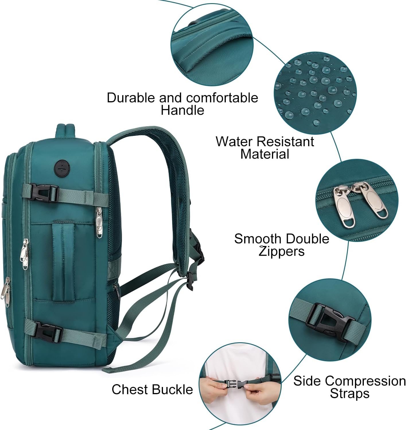 Thumbnail 5 de EZUOLA Carry On Backpack: 25L Travel Backpack for Women, Flight-Approved Underseat Organizer