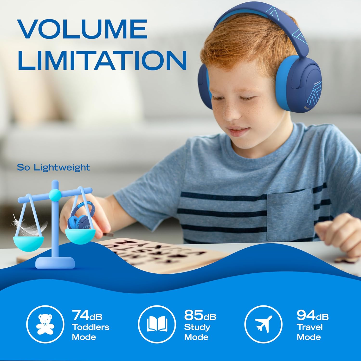 Thumbnail 4 de PowerLocus Kids Active Noise Cancelling Headphones 70h