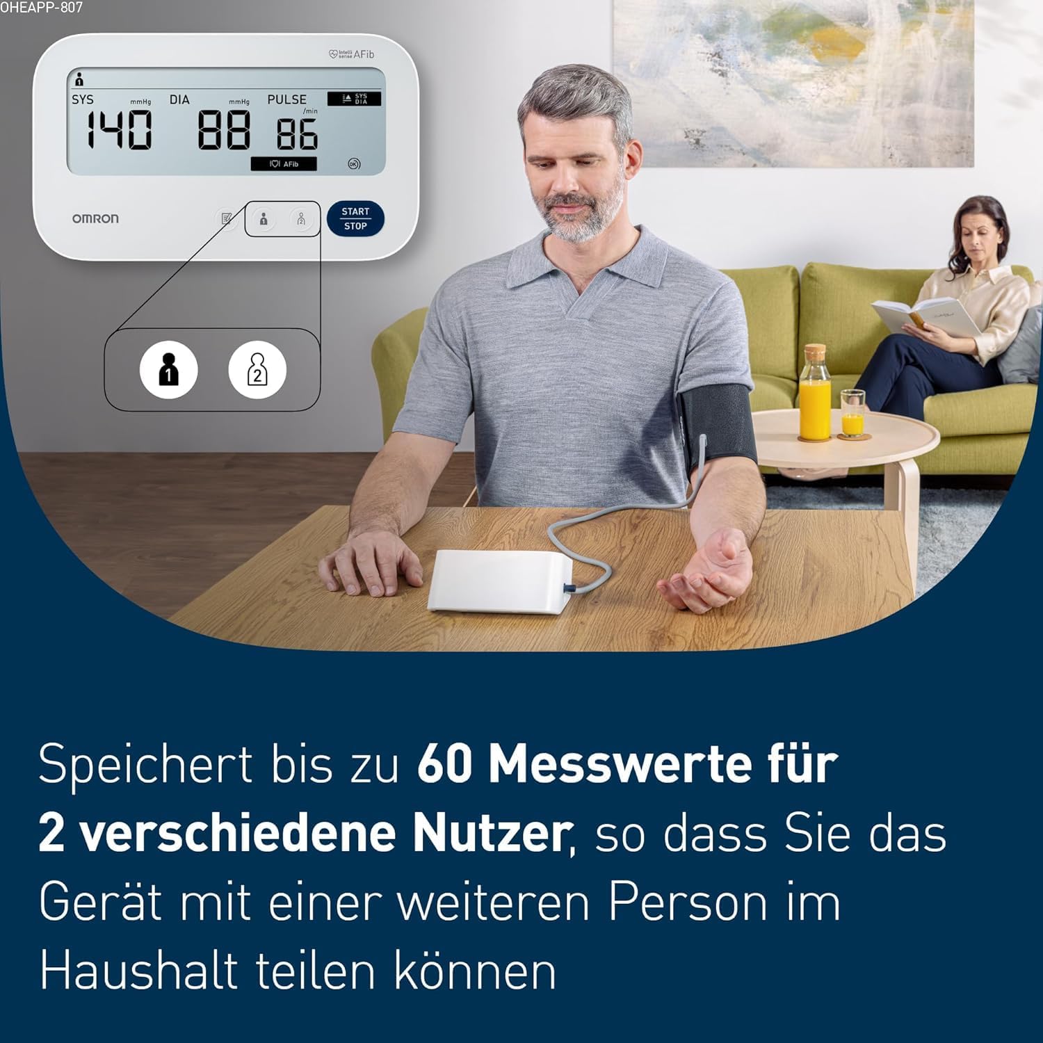 Thumbnail 2 de OMRON X3 Comfort AFib – Digitales Oberarm-Blutdruckmessgerät mit AFib-Erkennung