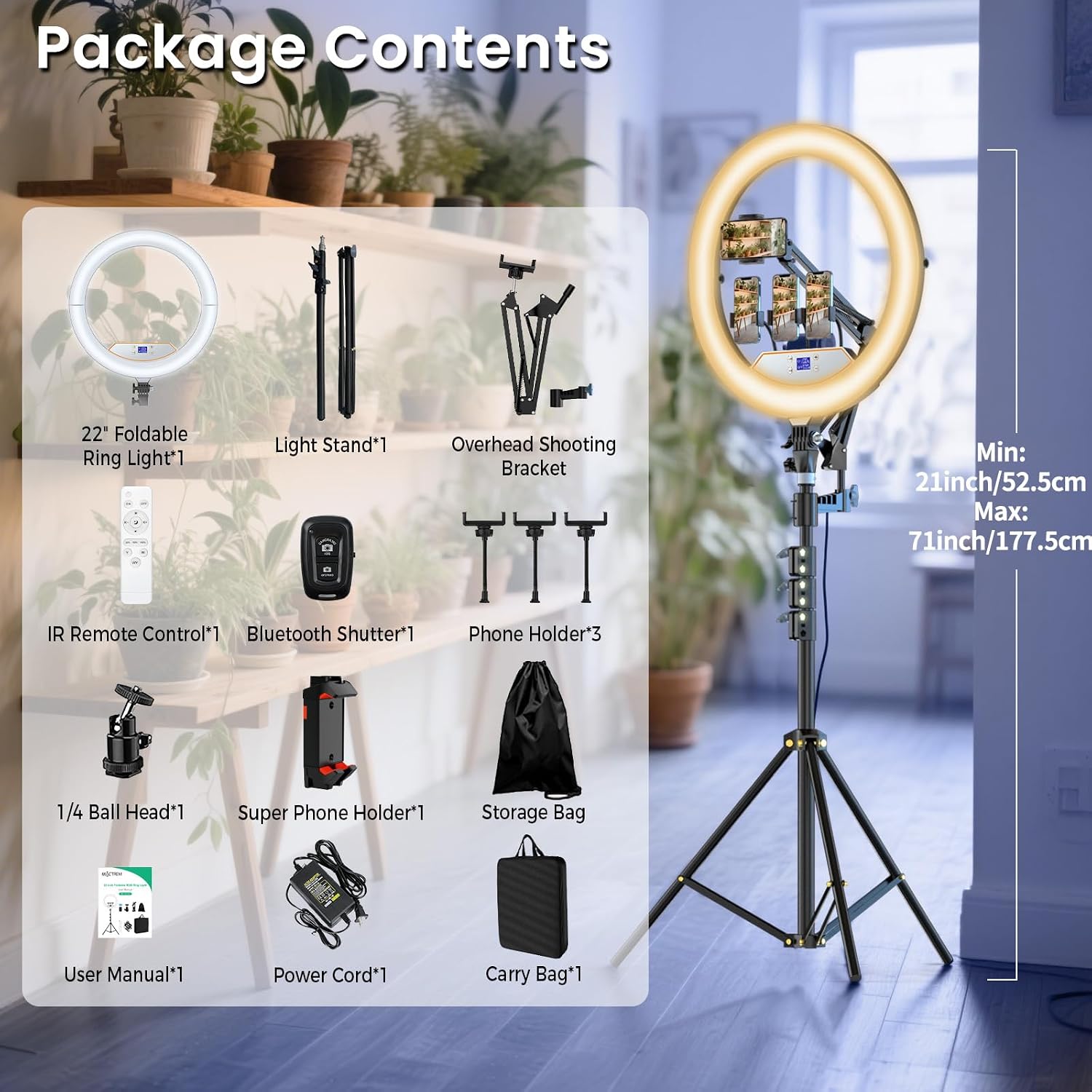 Thumbnail 5 de MACTREM 22-inch Ring Light Stand