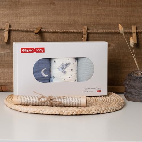 Thumbnail 7 de GLLQUEN BABY 3er-Pack Bettlaken Spannbettlaken aus 100% Musselin-Baumwolle – universell passend