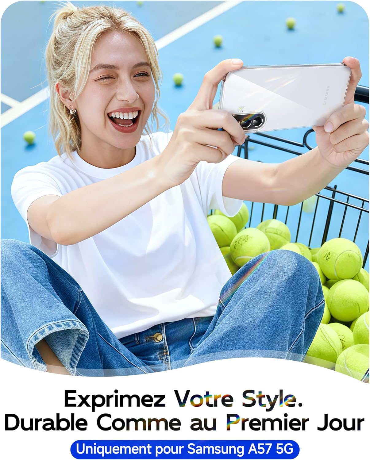 Thumbnail 6 de LeYi coque transparente avec verre trempé pour Samsung Galaxy A57 5G — protection 360° et bumper antichoc