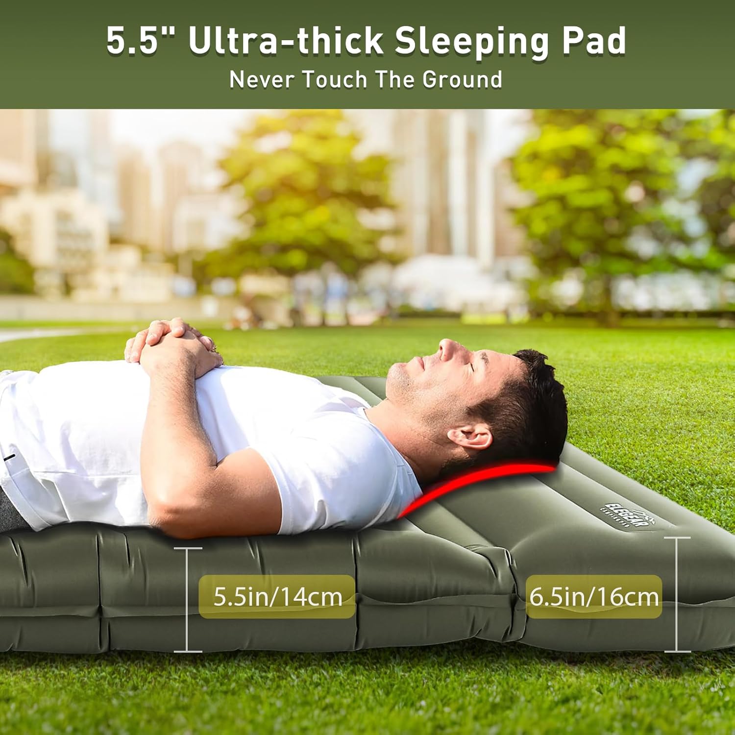Thumbnail 6 de Elegear CumbreX Single Camping Mat 14cm: Ultralight, Built-In Pillow and Foot Pump