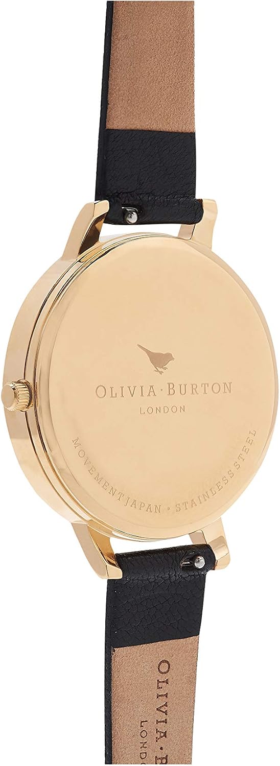 Detalle de Olivia Burton OB14WG01 : Montre analogique femme à quartz avec bracelet en cuir noir